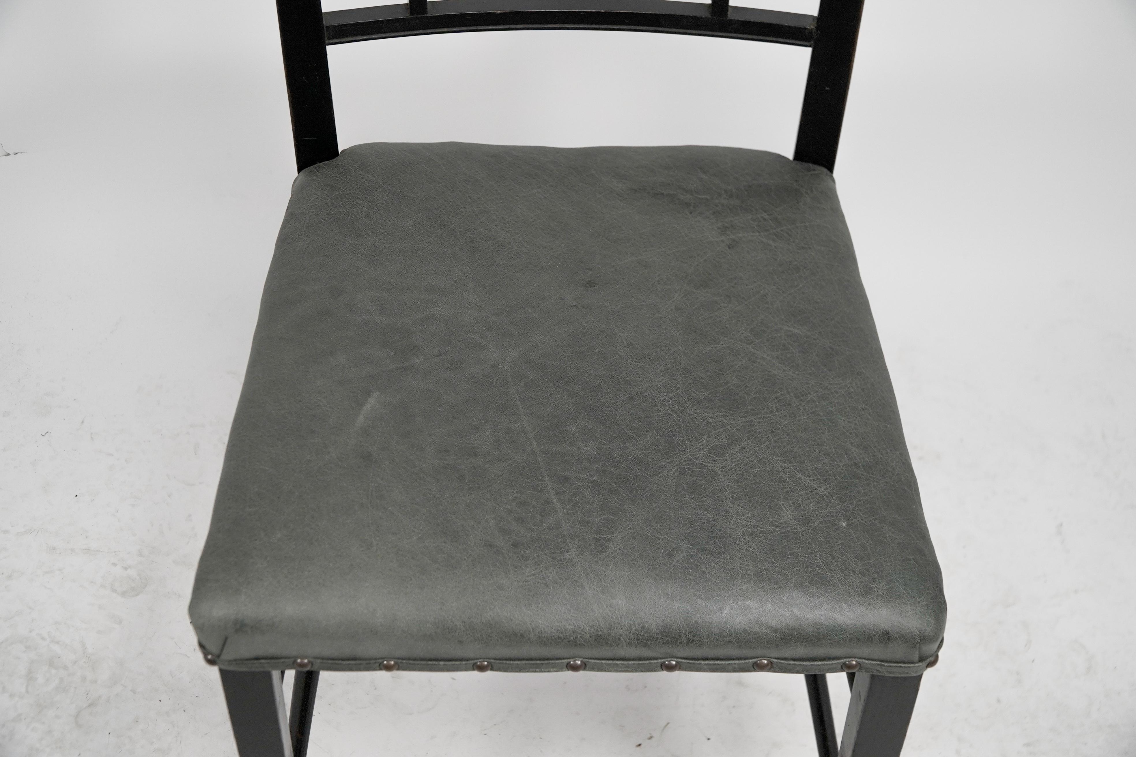 Late 19th Century E W Godwin An Anglo-Japanese ebonized side chair professionally upholstered For Sale
