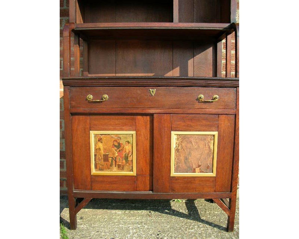 E W Godwin An Important Anglo-Japanese Bookcase Painted by Henry Stacy Marks For Sale 4