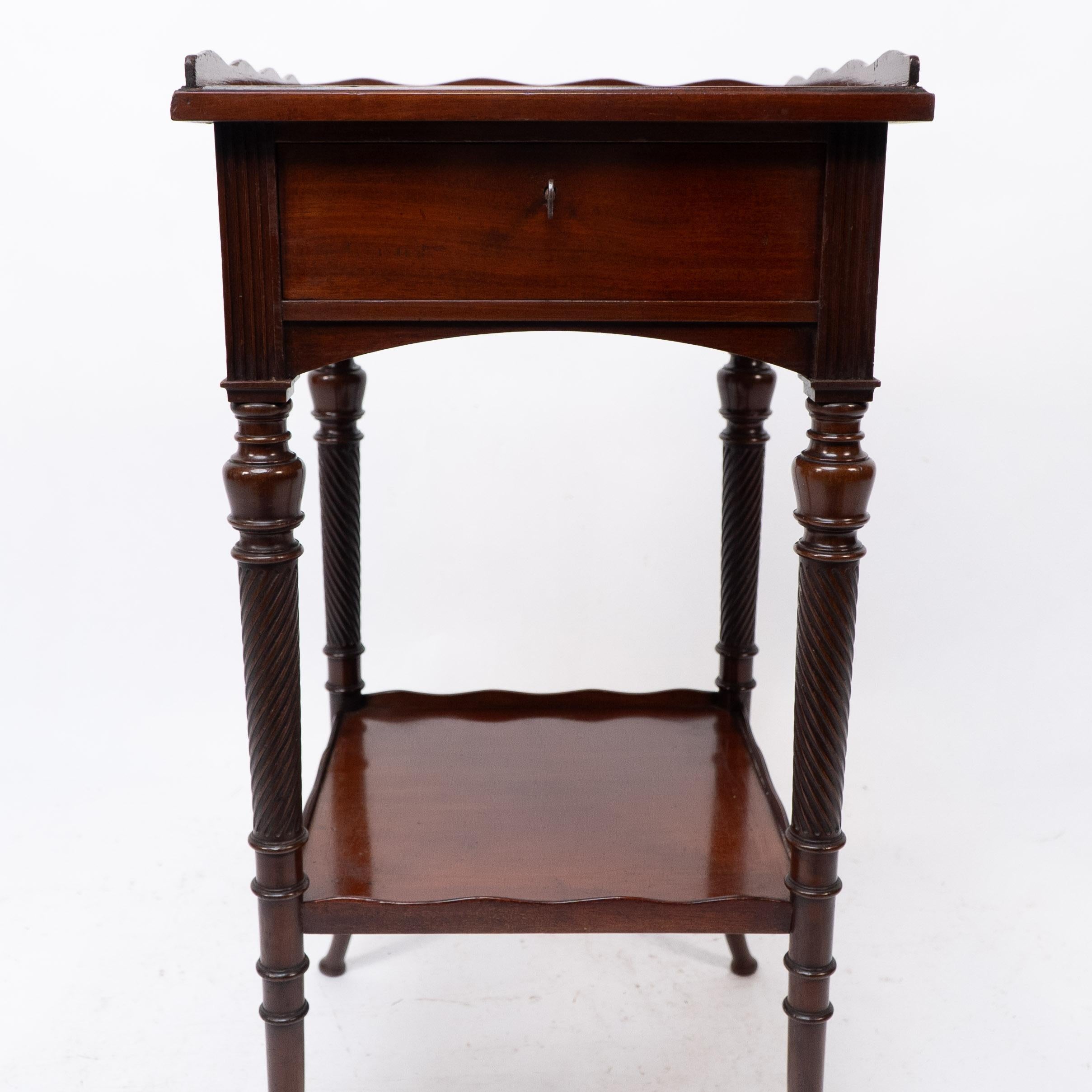 E W Godwin attr, for Collinson & Lock. An Aesthetic Movement mahogany side table In Good Condition For Sale In London, GB