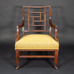 E. W. Godwin, attri. An Anglo-Japanese Aesthetic Movement Ebonized Armchair