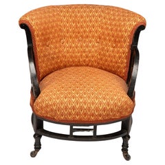 E W Godwin attri. Fauteuil circulaire anglo-japonais avec bras en forme d'éventail