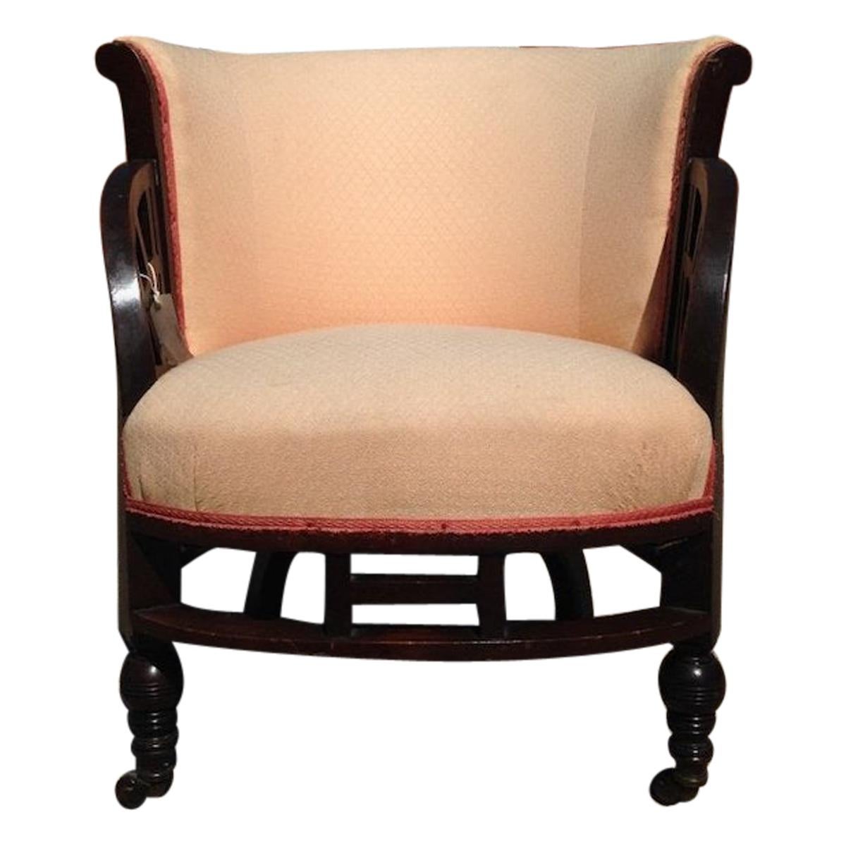 E W Godwin, Attributed, an Anglo-Japanese Circular Armchair with Fan Shaped Arms