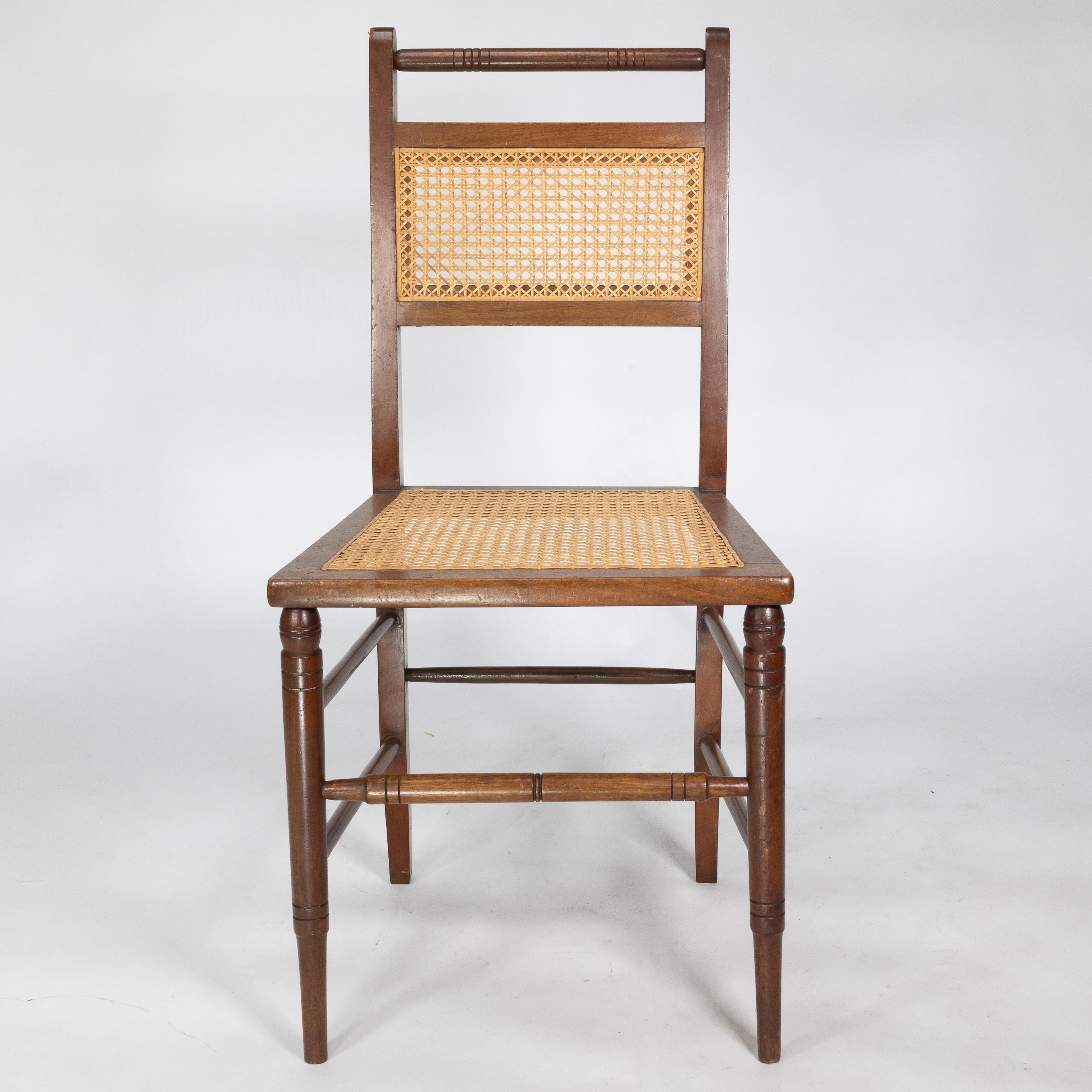 E W Godwin (attributed). A set of four Anglo-Japanese cane seat chairs For Sale 2