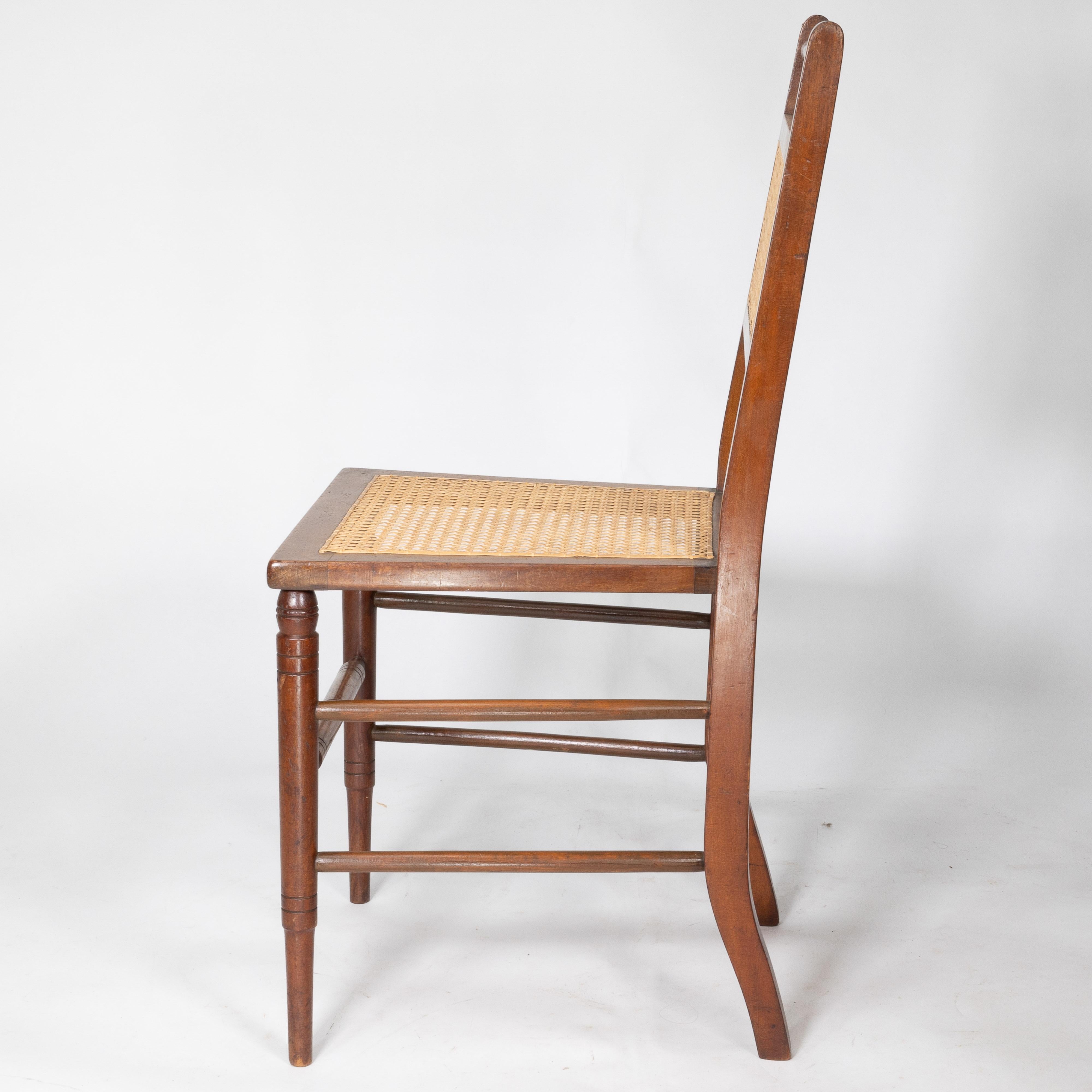 E W Godwin (attributed). A set of four Anglo-Japanese cane seat chairs For Sale 4
