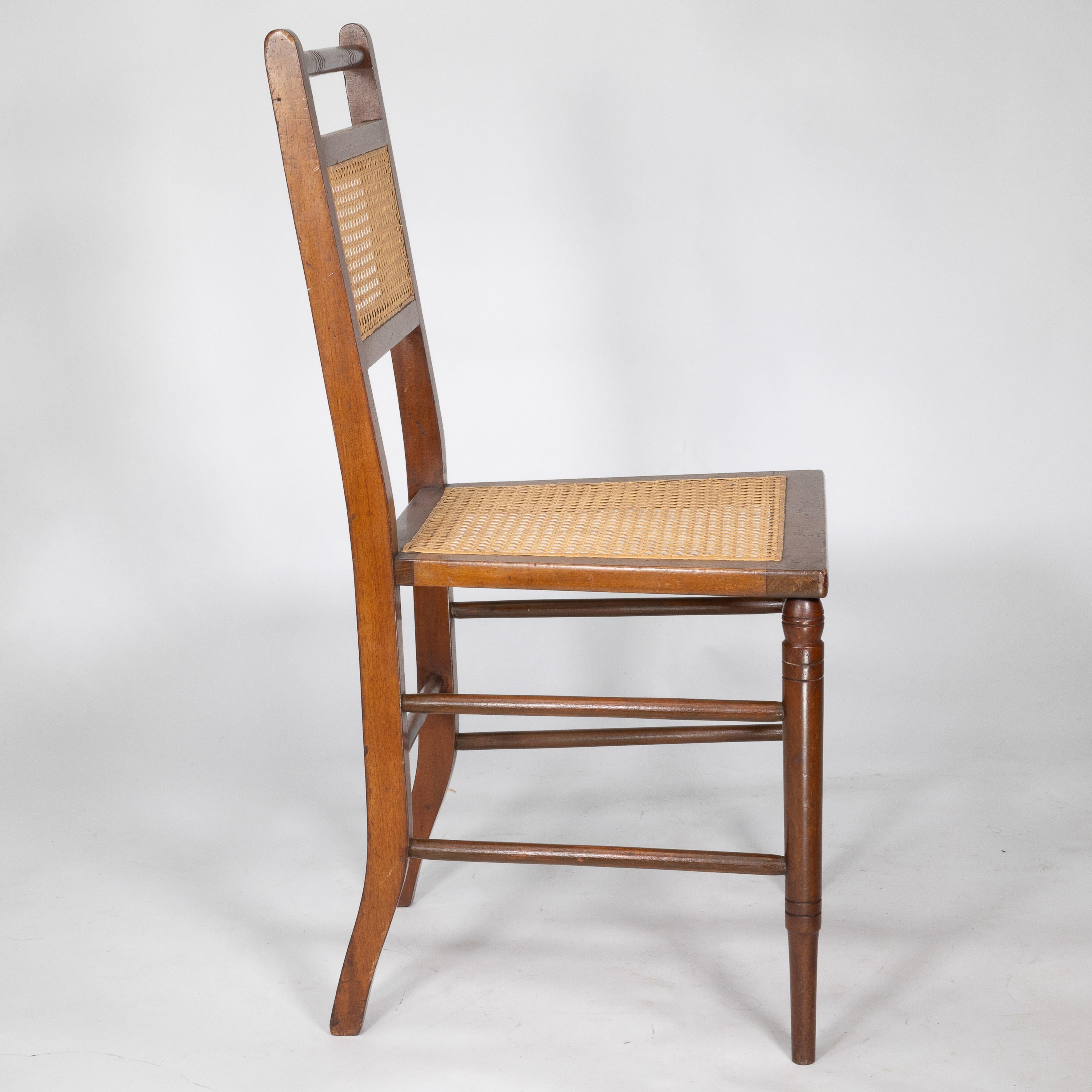 E W Godwin (attributed). A set of four Anglo-Japanese cane seat chairs For Sale 5