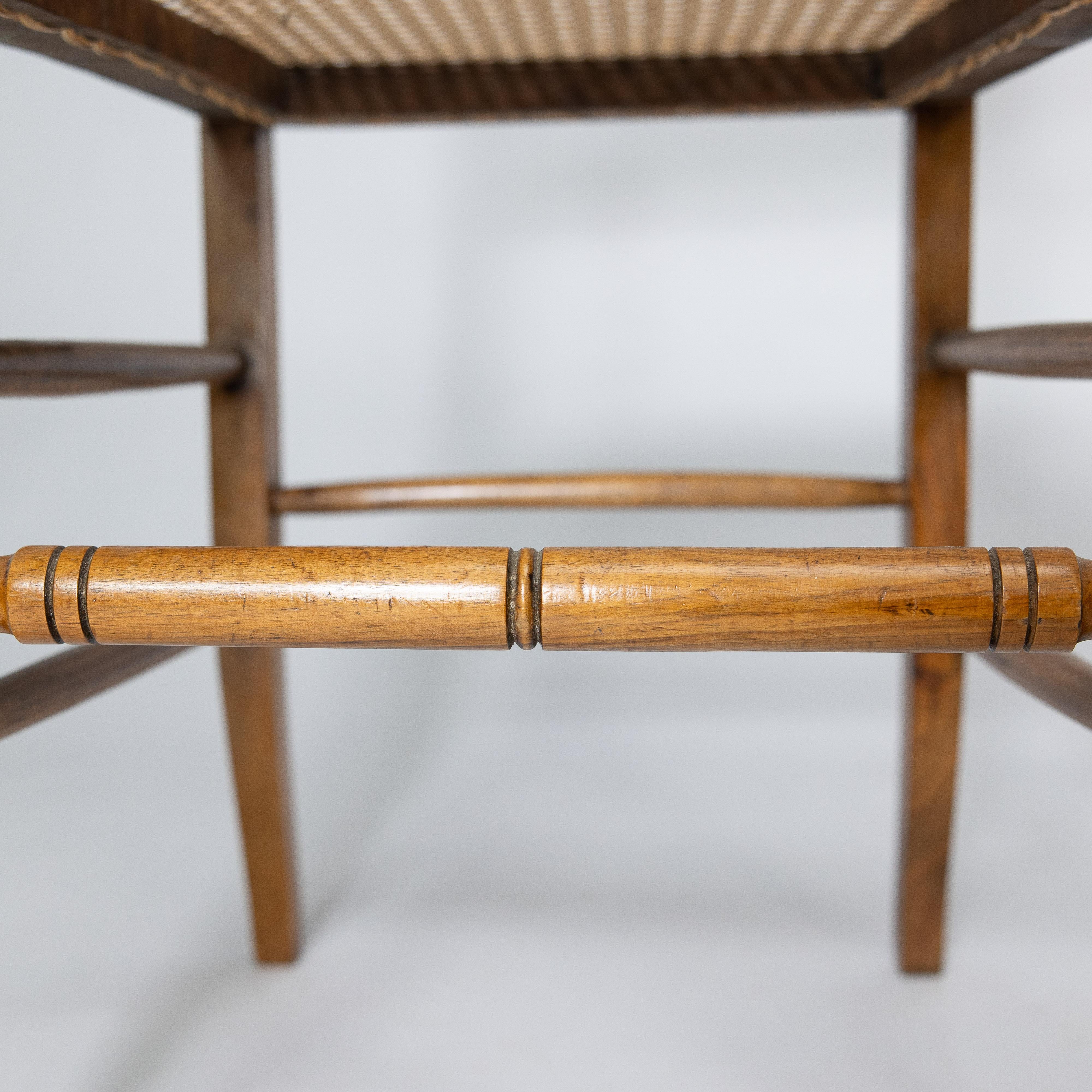 E W Godwin (attributed). A set of four Anglo-Japanese cane seat chairs For Sale 9