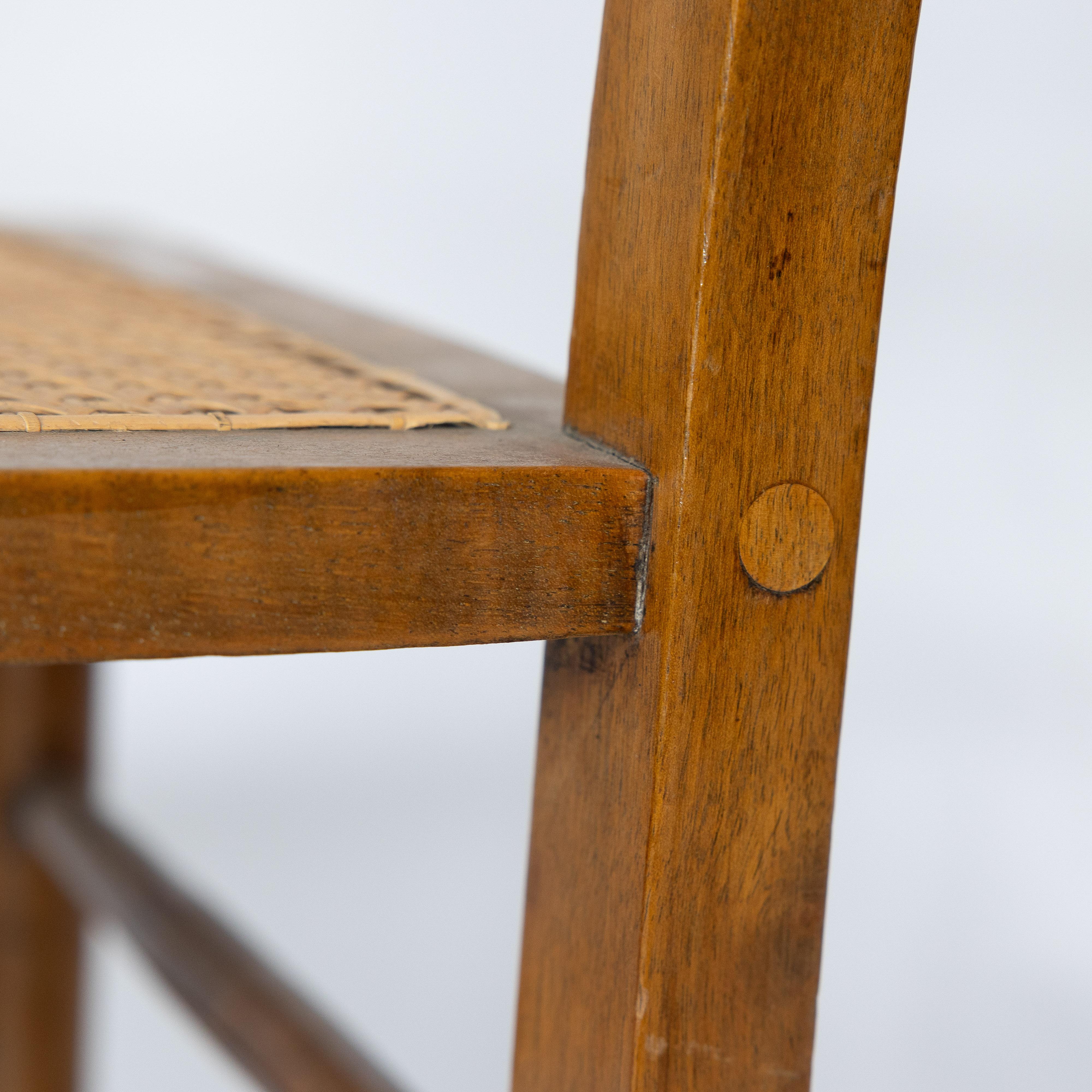 E W Godwin (attributed). A set of four Anglo-Japanese cane seat chairs For Sale 10