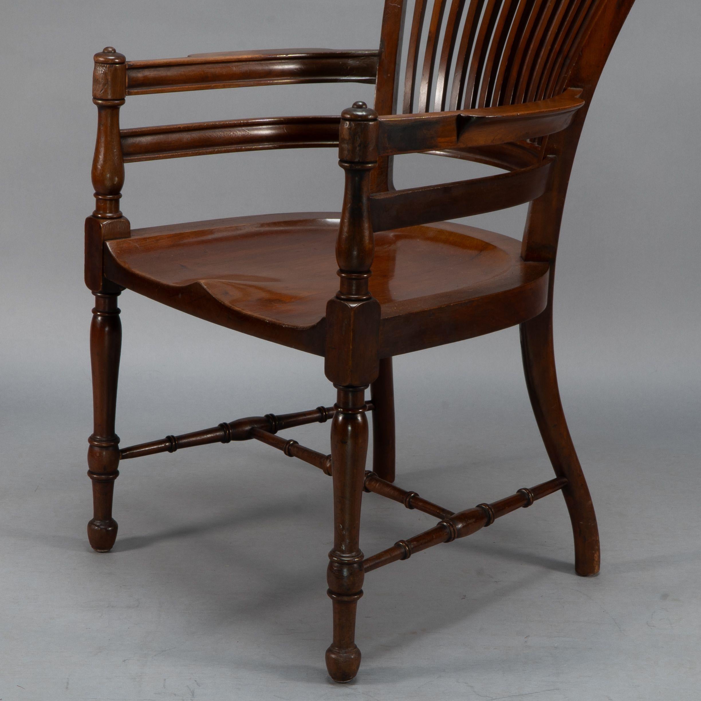 E. W. Godwin, Attributed. A tall back serpentine shape Walnut Armchair For Sale 5