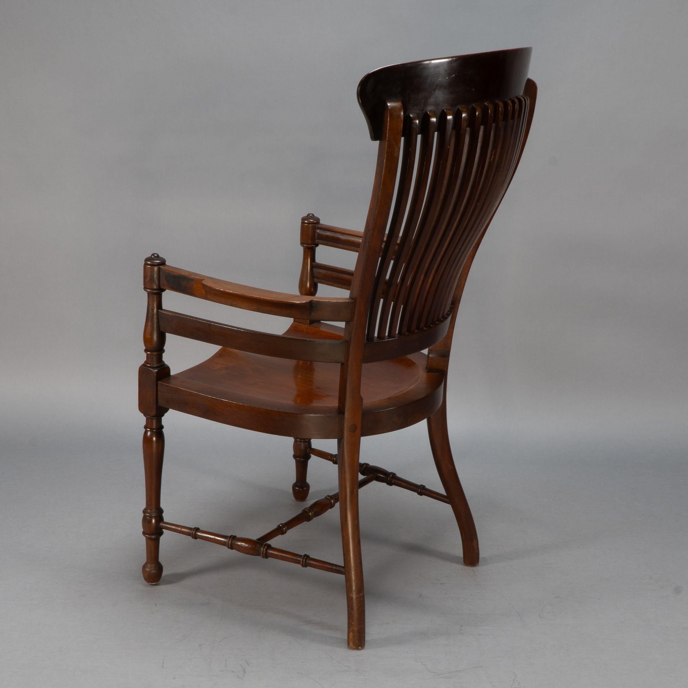 E. W. Godwin, Attributed. A tall back serpentine shape Walnut Armchair For Sale 10