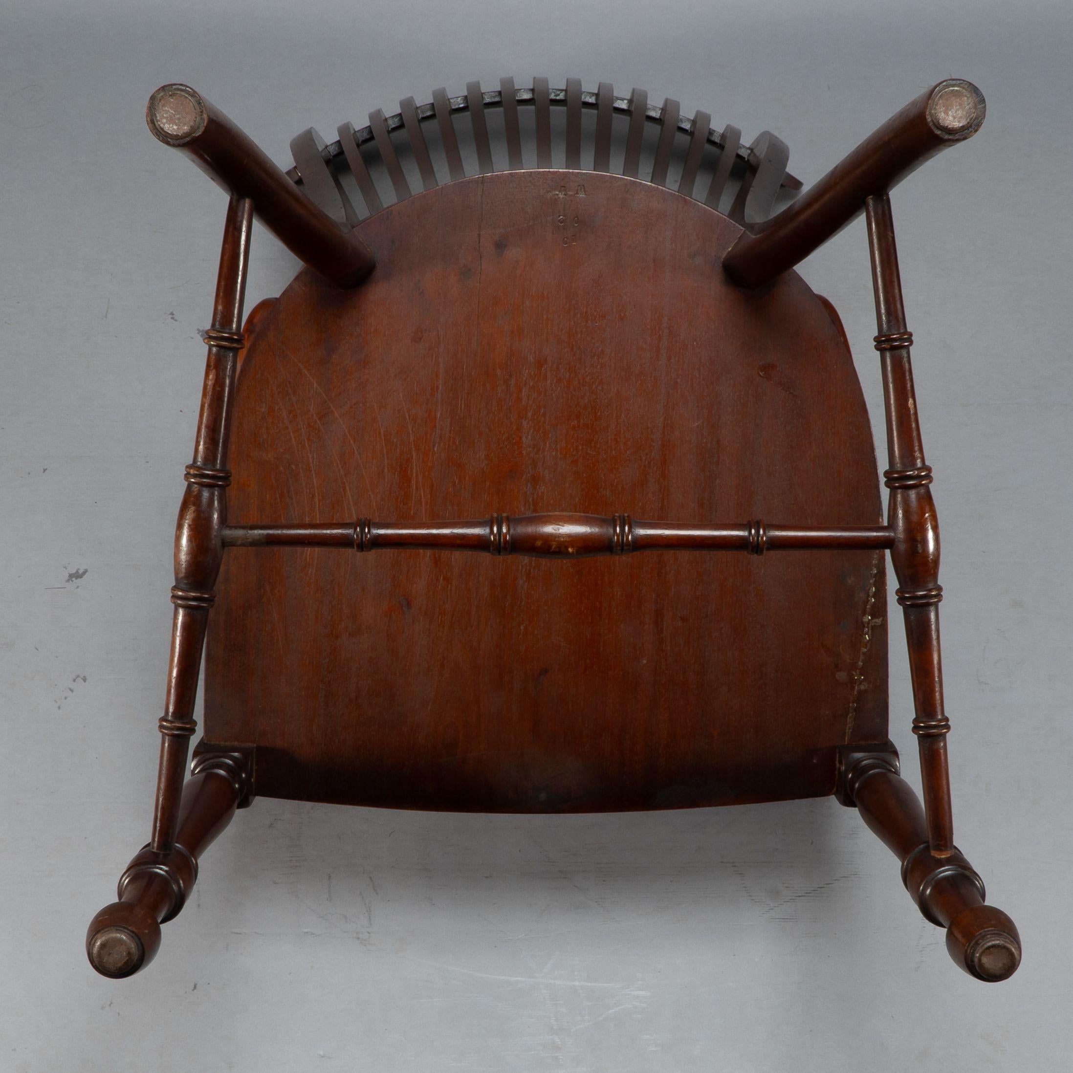 E. W. Godwin, Attributed. A tall back serpentine shape Walnut Armchair For Sale 13