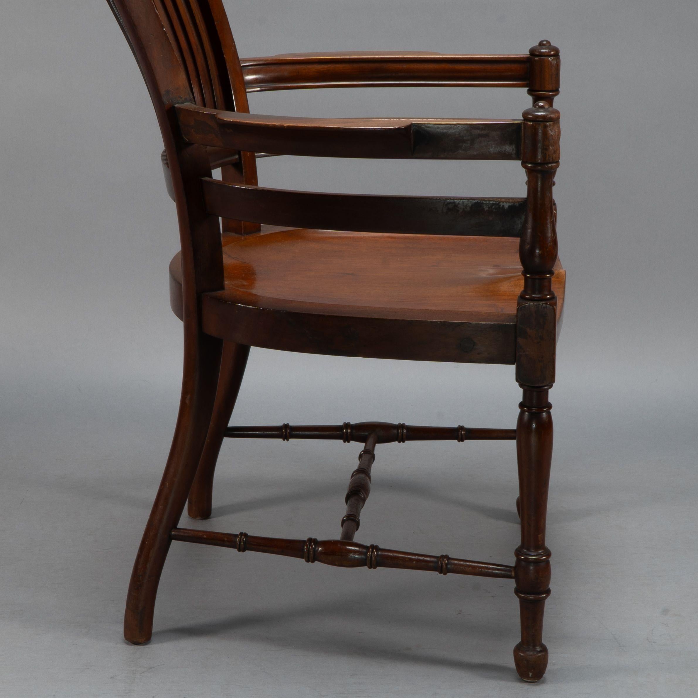 E. W. Godwin, Attributed. A tall back serpentine shape Walnut Armchair For Sale 2