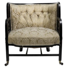 Antique E W Godwin (attributed). An Anglo-Japanese ebonized walnut lounge chair