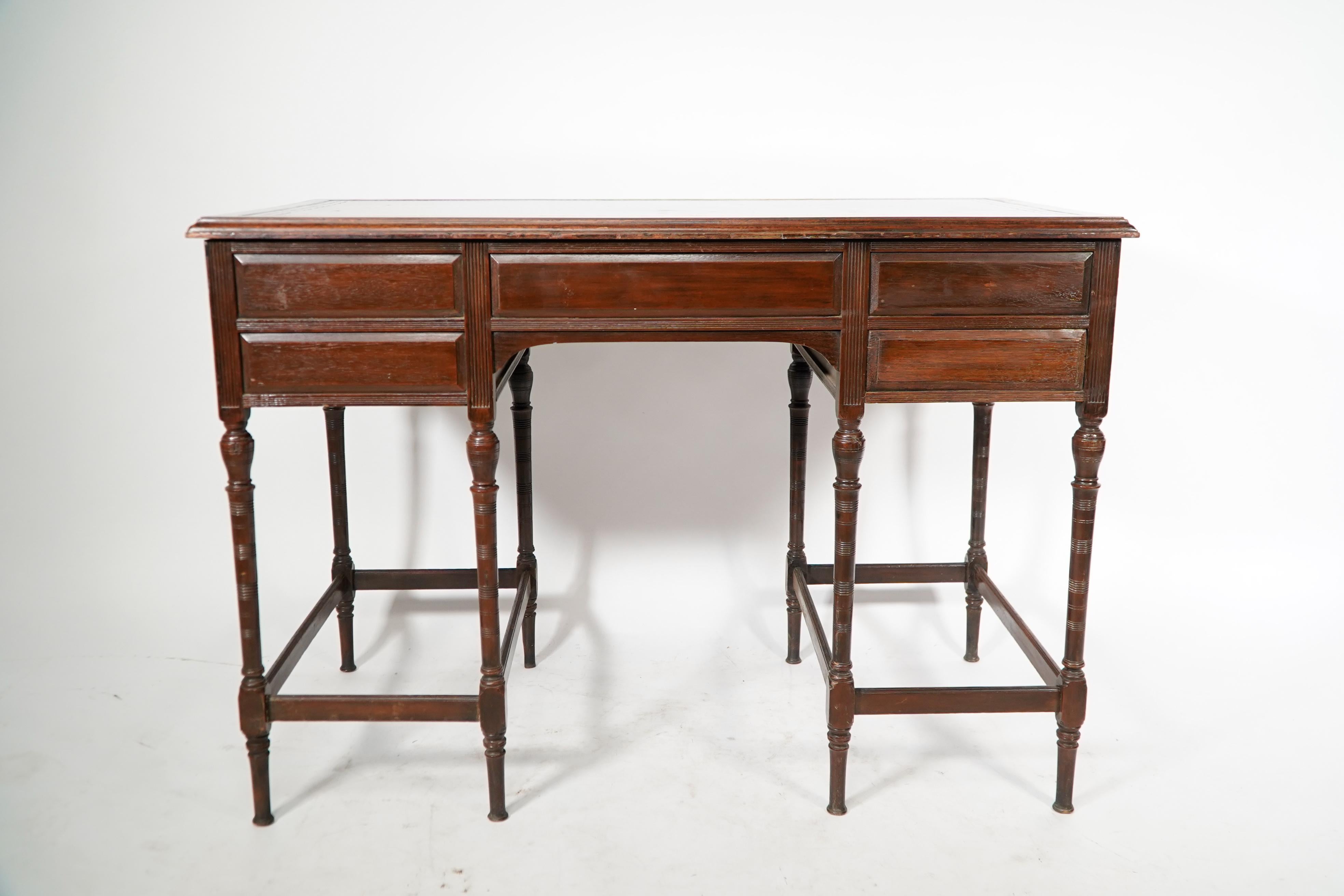 E W Godwin attr for Collinson & Lock. An Aesthetic Movement walnut writing table For Sale 10