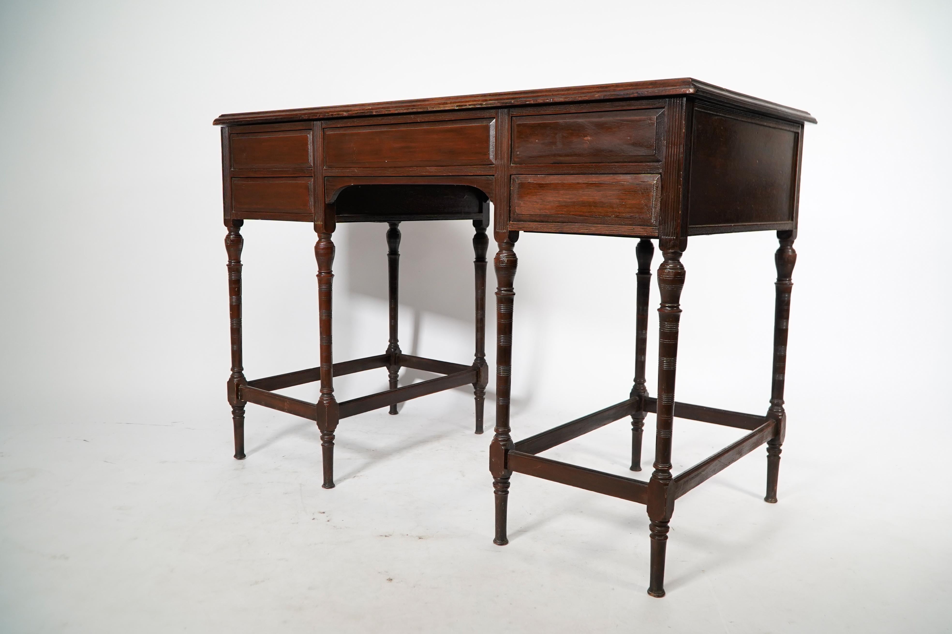 E W Godwin attr for Collinson & Lock. An Aesthetic Movement walnut writing table For Sale 11