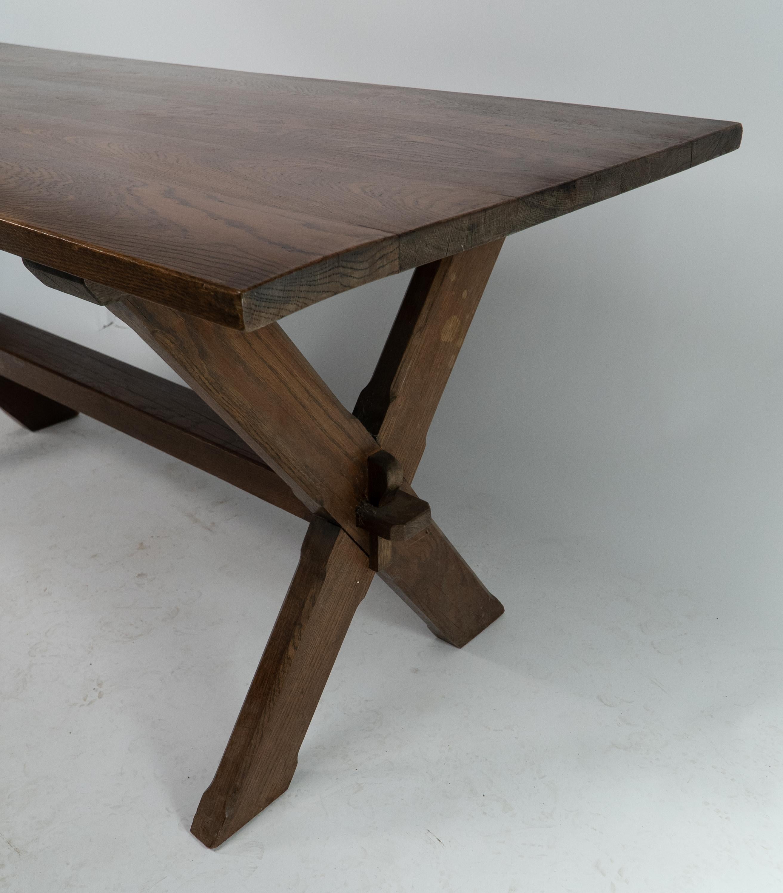 Oak E W Godwin for Northampton town hall. A Gothic Revival oak refectory table For Sale