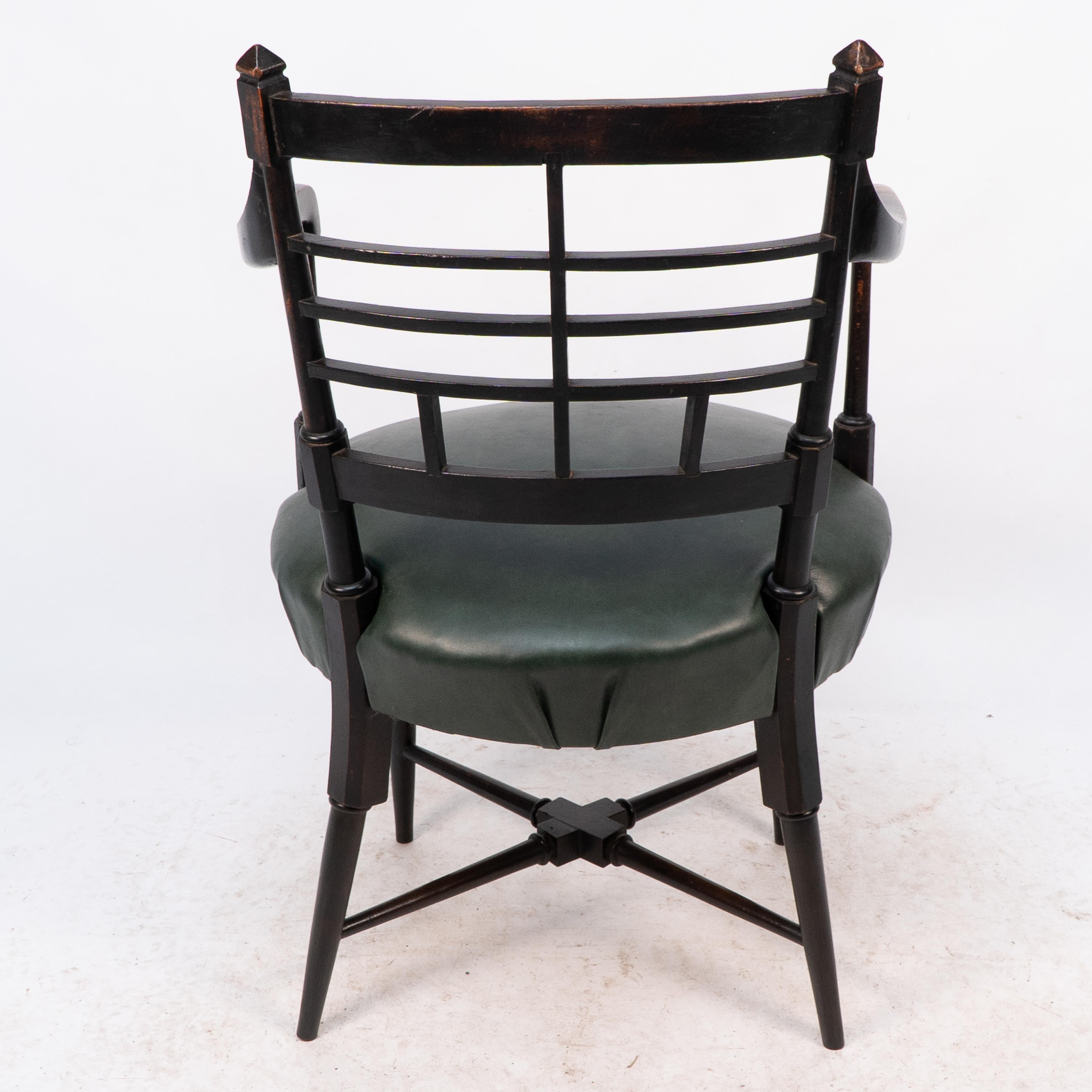 E W Godwin for William Watt. An Anglo-Japanese Old English or Jacobean armchair For Sale 8