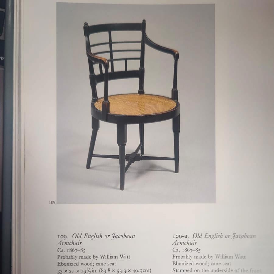 E W Godwin per William Watts. Una poltrona anglo-giapponese in stile antico o giacobino in vendita 9