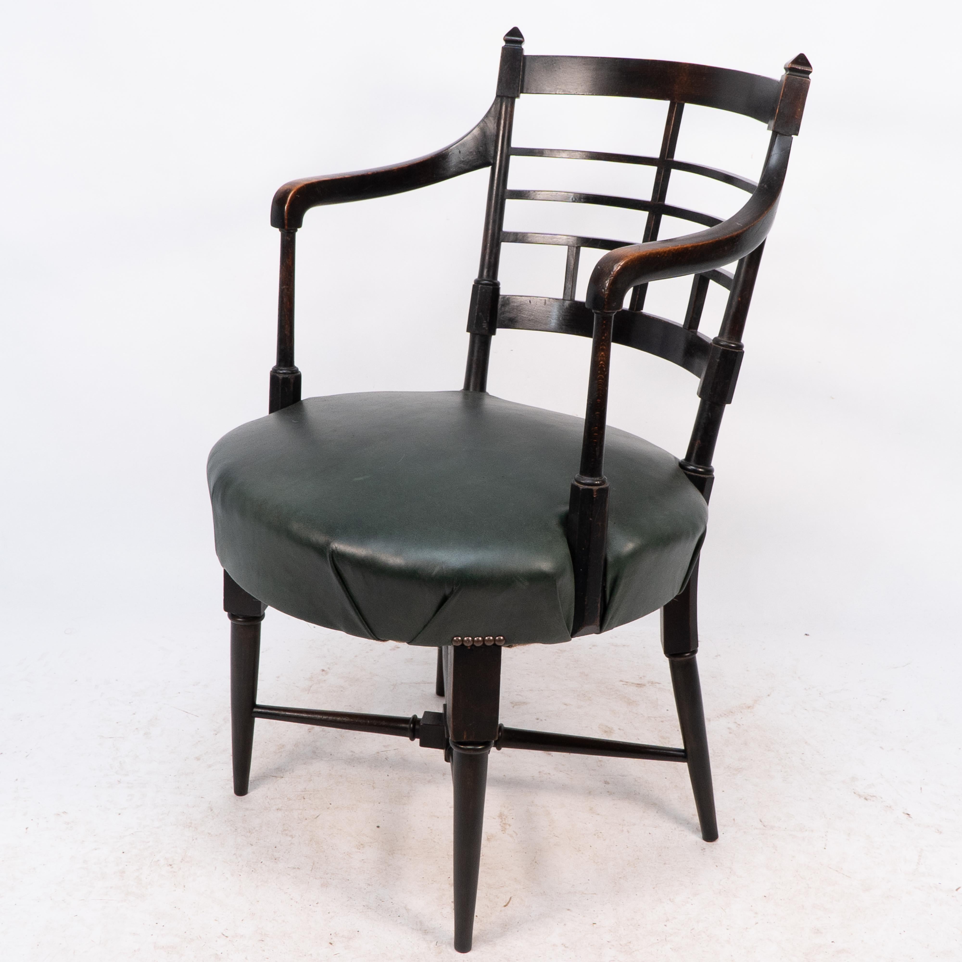 Ebonized E W Godwin for William Watt. An Anglo-Japanese Old English or Jacobean armchair For Sale