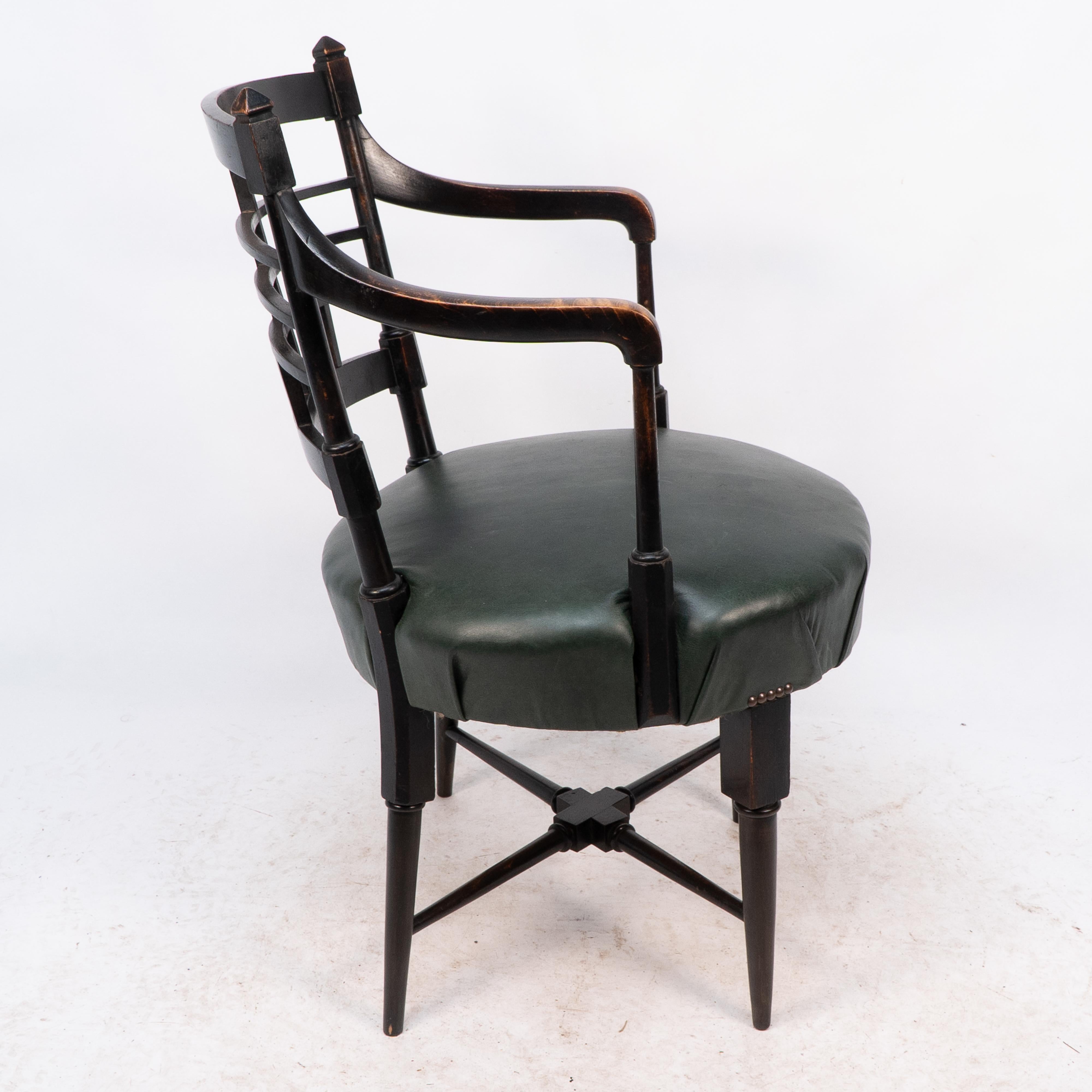 Late 19th Century E W Godwin for William Watt. An Anglo-Japanese Old English or Jacobean armchair For Sale