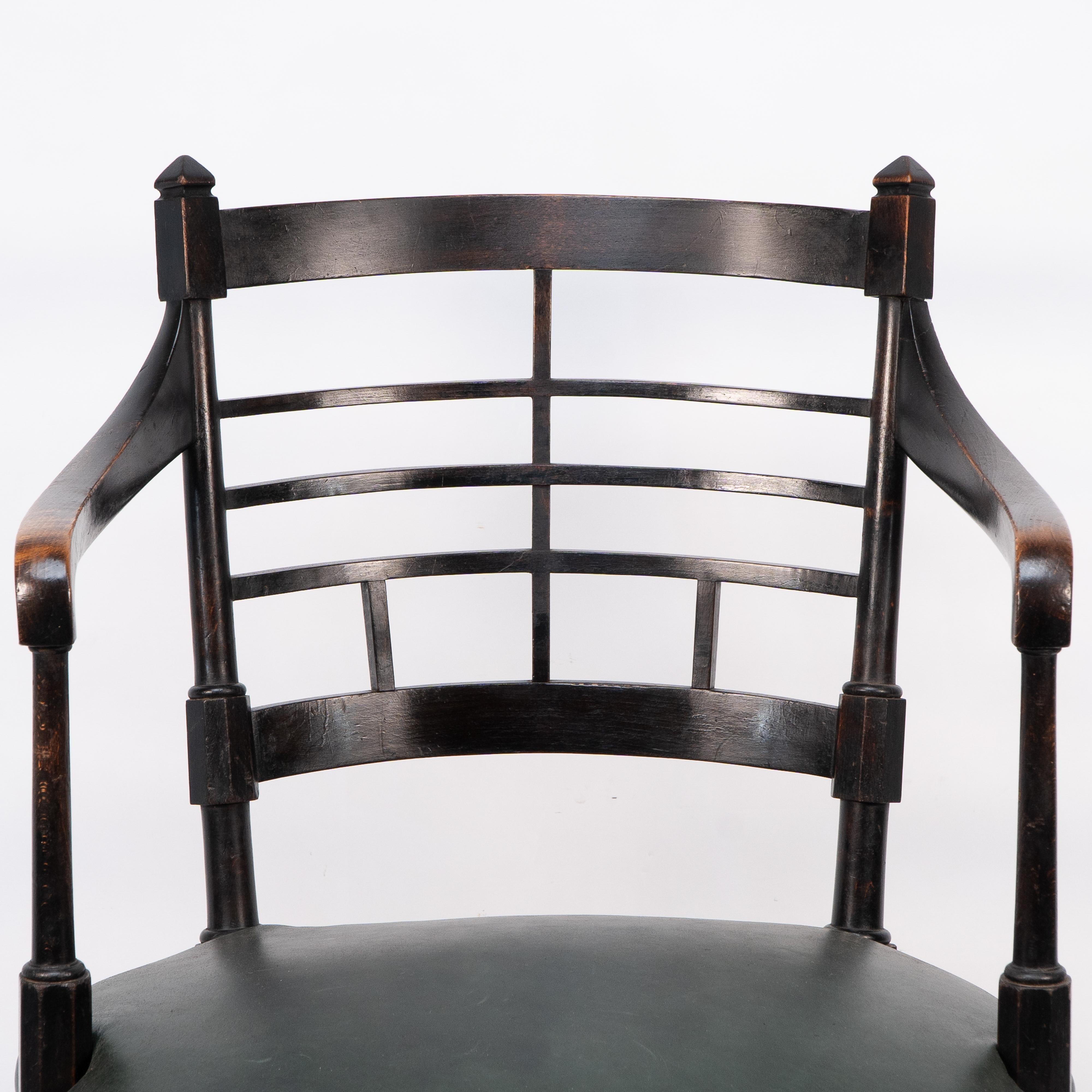 Walnut E W Godwin for William Watt. An Anglo-Japanese Old English or Jacobean armchair For Sale