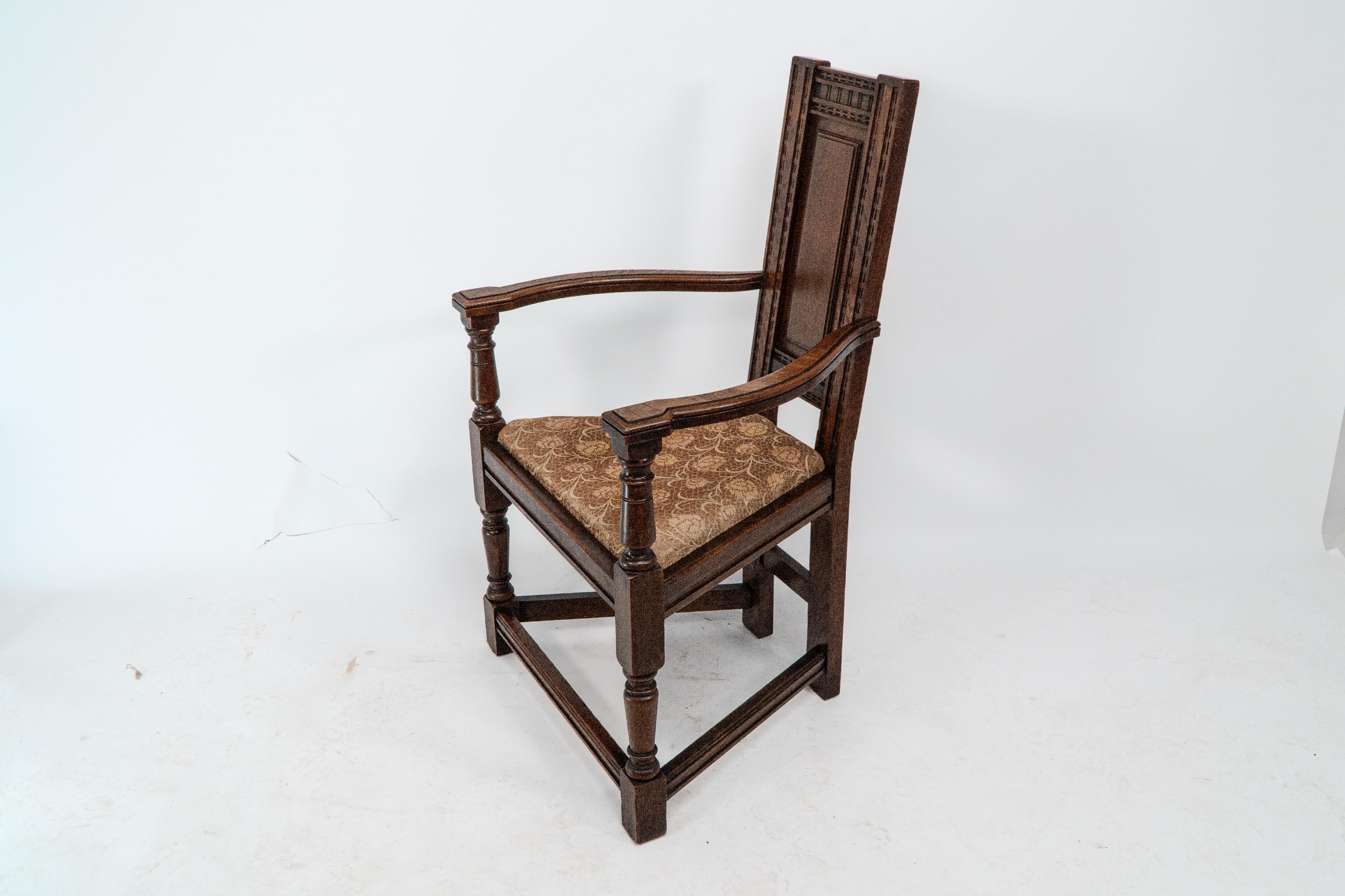 Aesthetic Movement E W Godwin for William Watt. An oak Shakespeare armchair. One of only four known For Sale