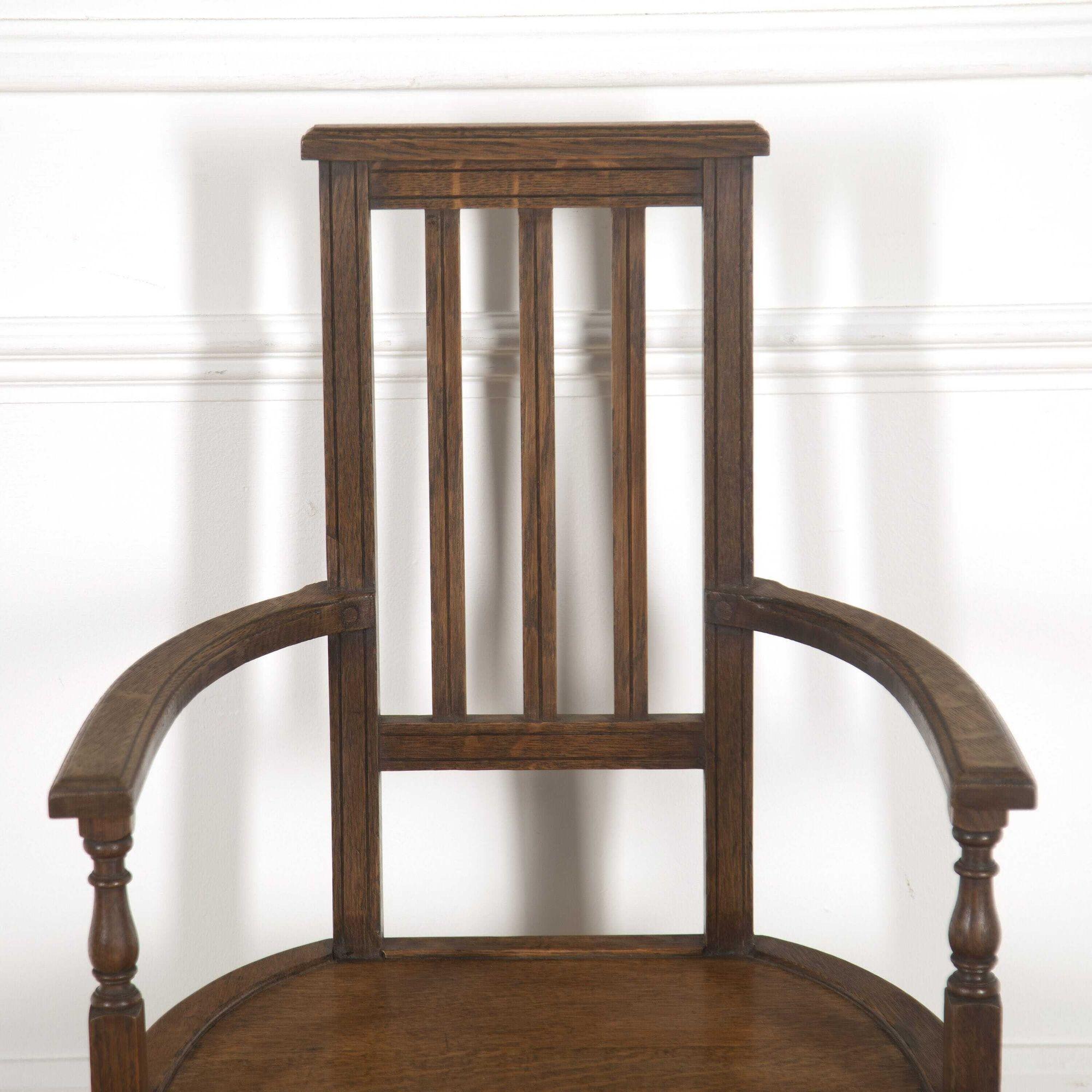 E. W. Godwin Oak Shakespeare Chair For Sale 3