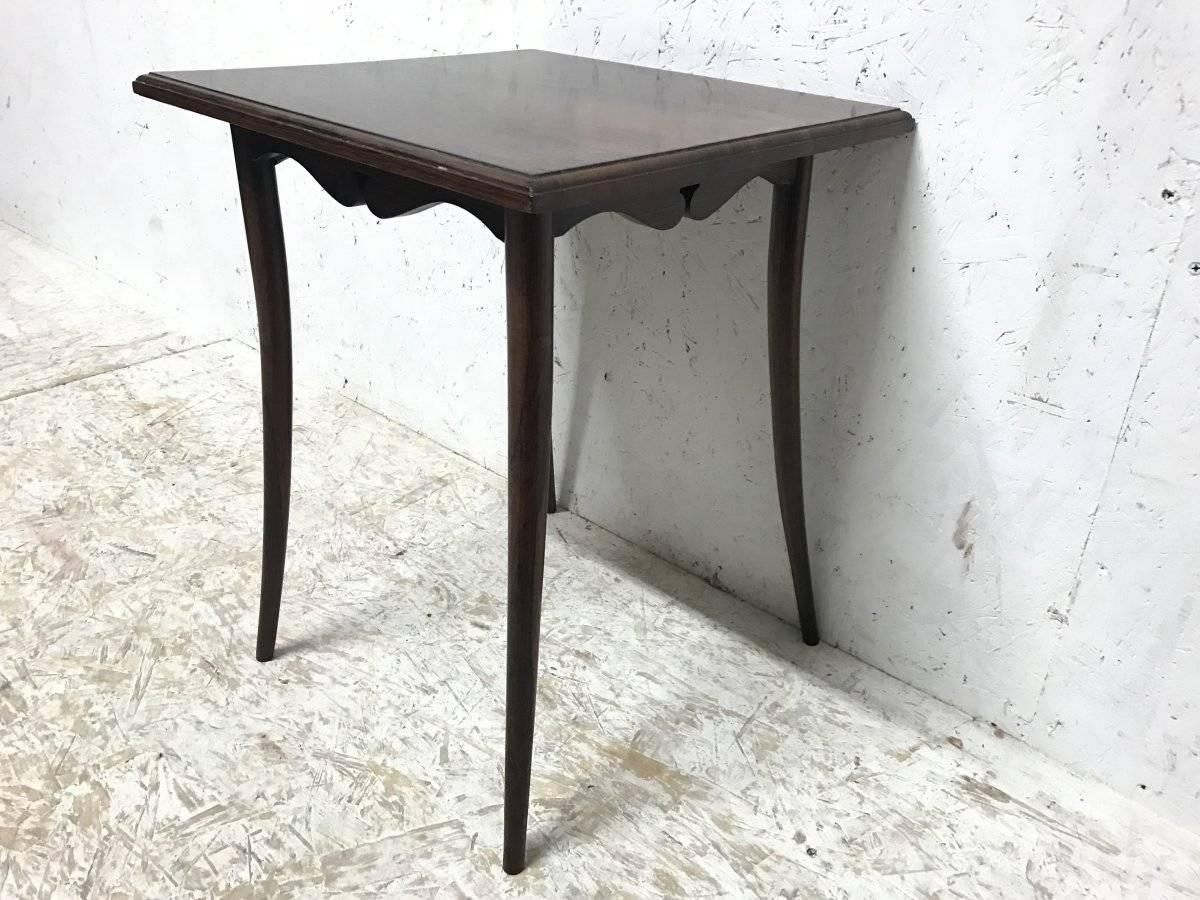 English E W Godwin Style, a Petite Anglo-Japanese Rosewood Side Table with Splayed Legs For Sale