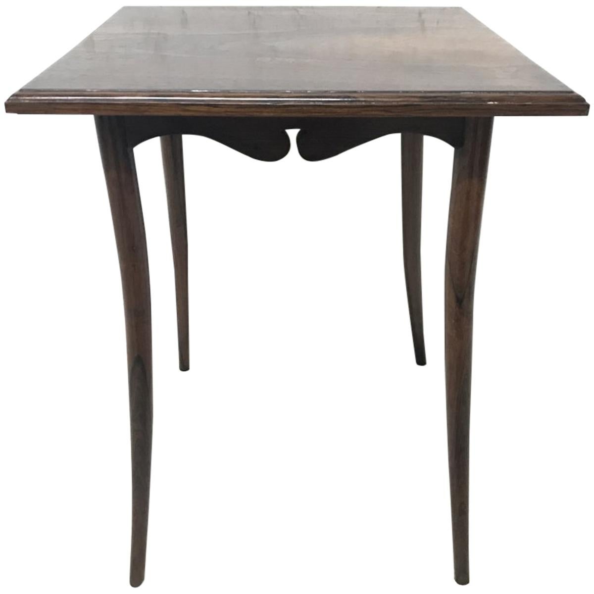 E W Godwin Style, a Petite Anglo-Japanese Rosewood Side Table with Splayed Legs For Sale