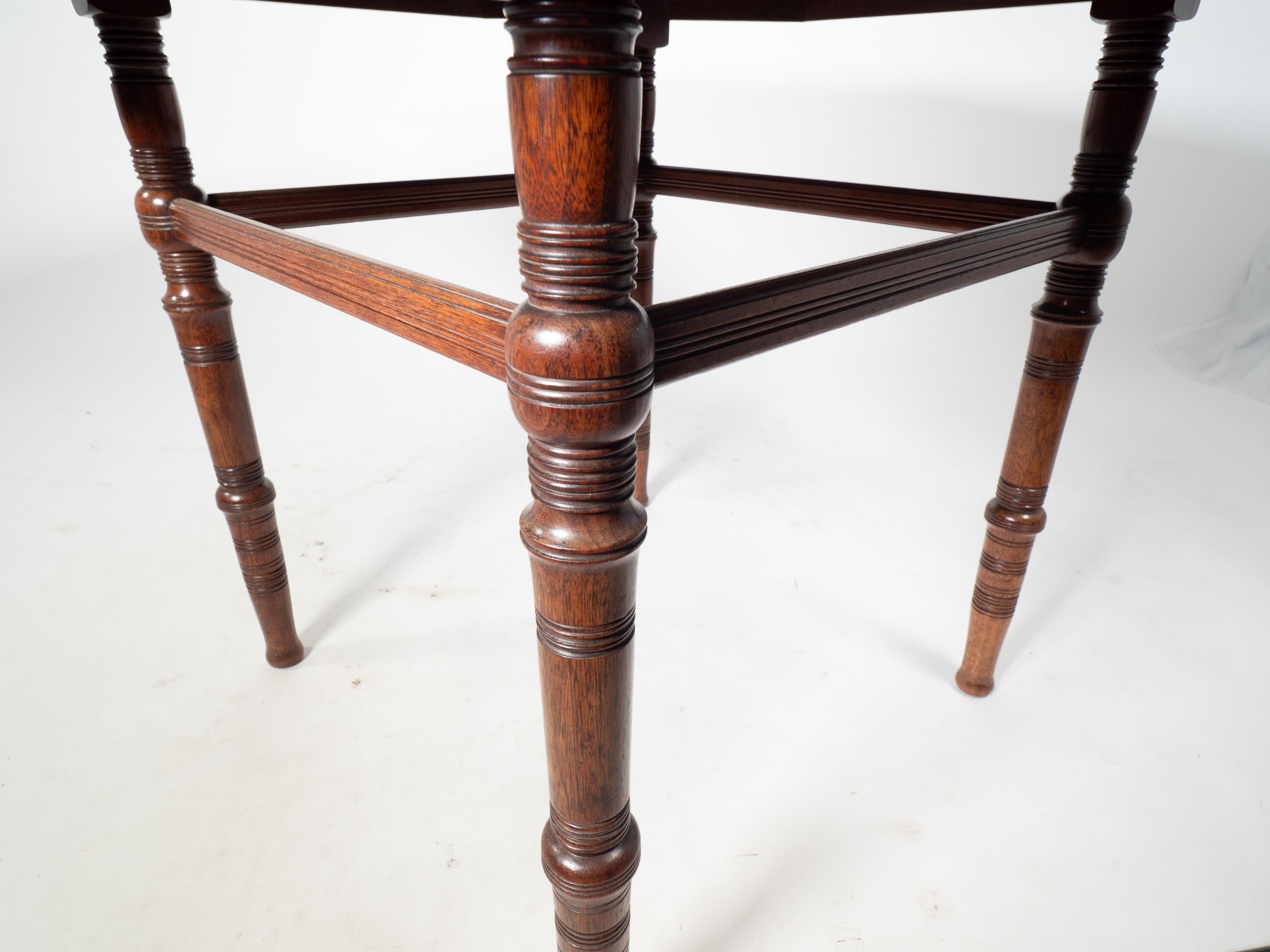 E W Godwin attributed. An Aesthetic Movement Walnut octagonal centre table For Sale 5