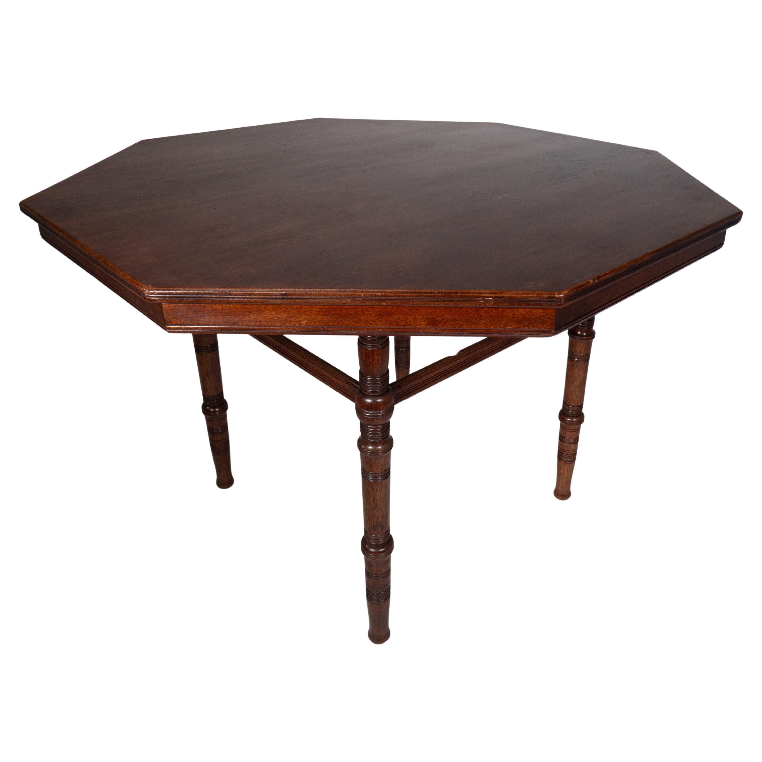 English E W Godwin attributed. An Aesthetic Movement Walnut octagonal centre table For Sale