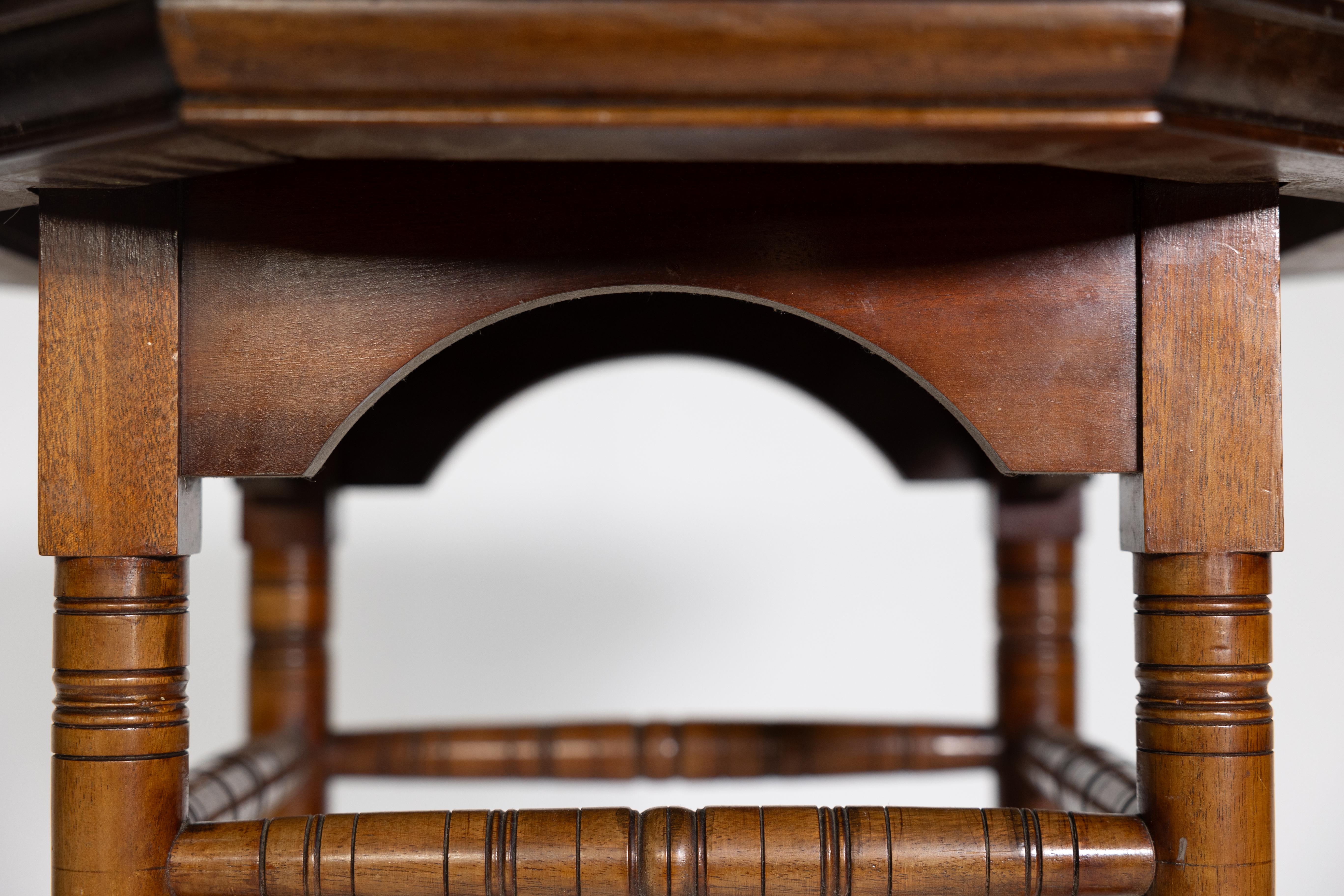 E W Godwin (style of). An Aesthetic Movement walnut octagonal table For Sale 5