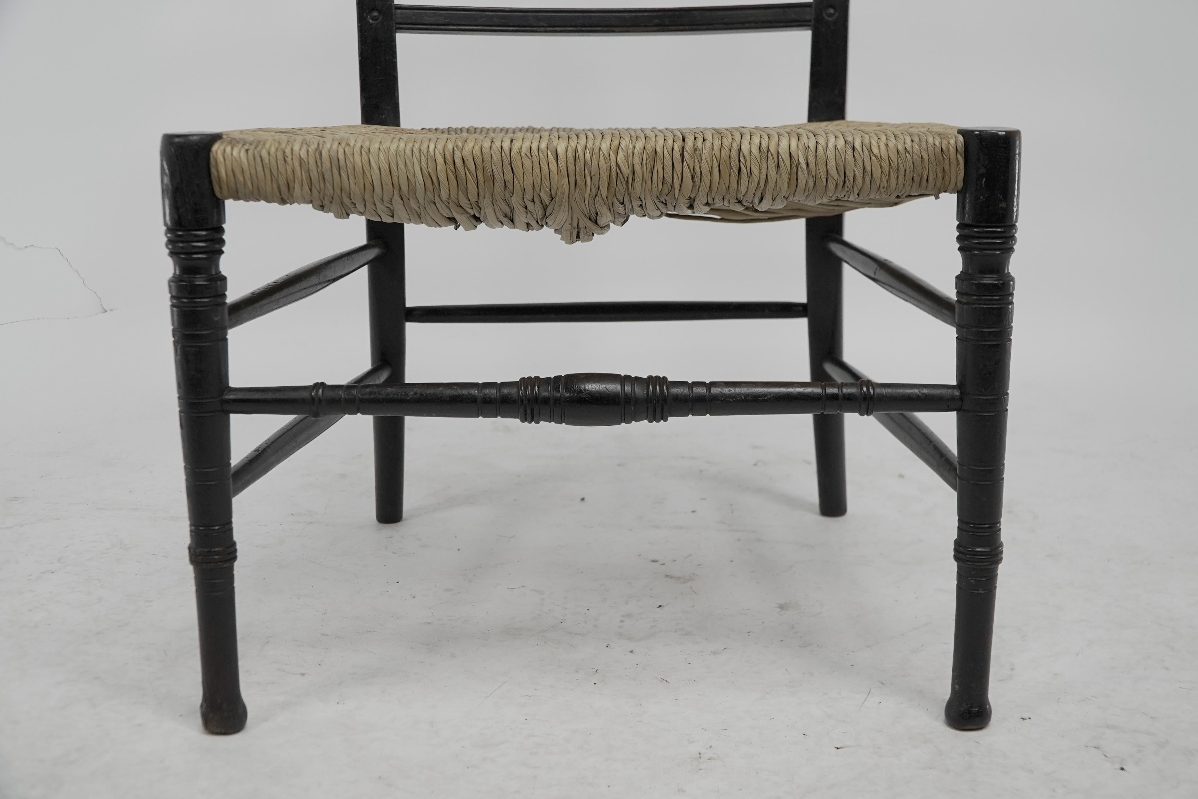 E W Godwin (style of). An Anglo-Japanese ebonized side chair For Sale 6