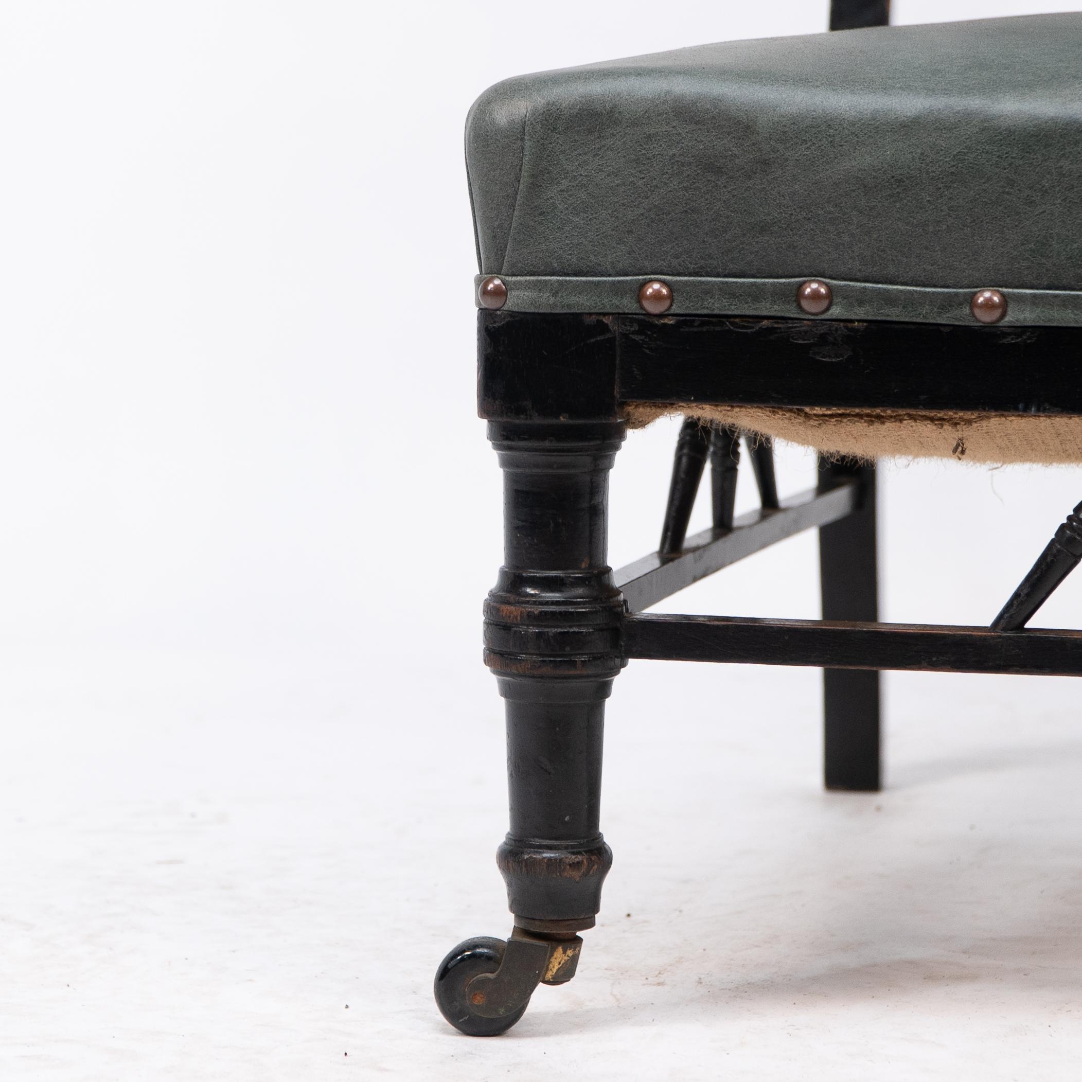 E W Godwin style of. An Anglo-Japanese nursing chair with thebes style turnings For Sale 3