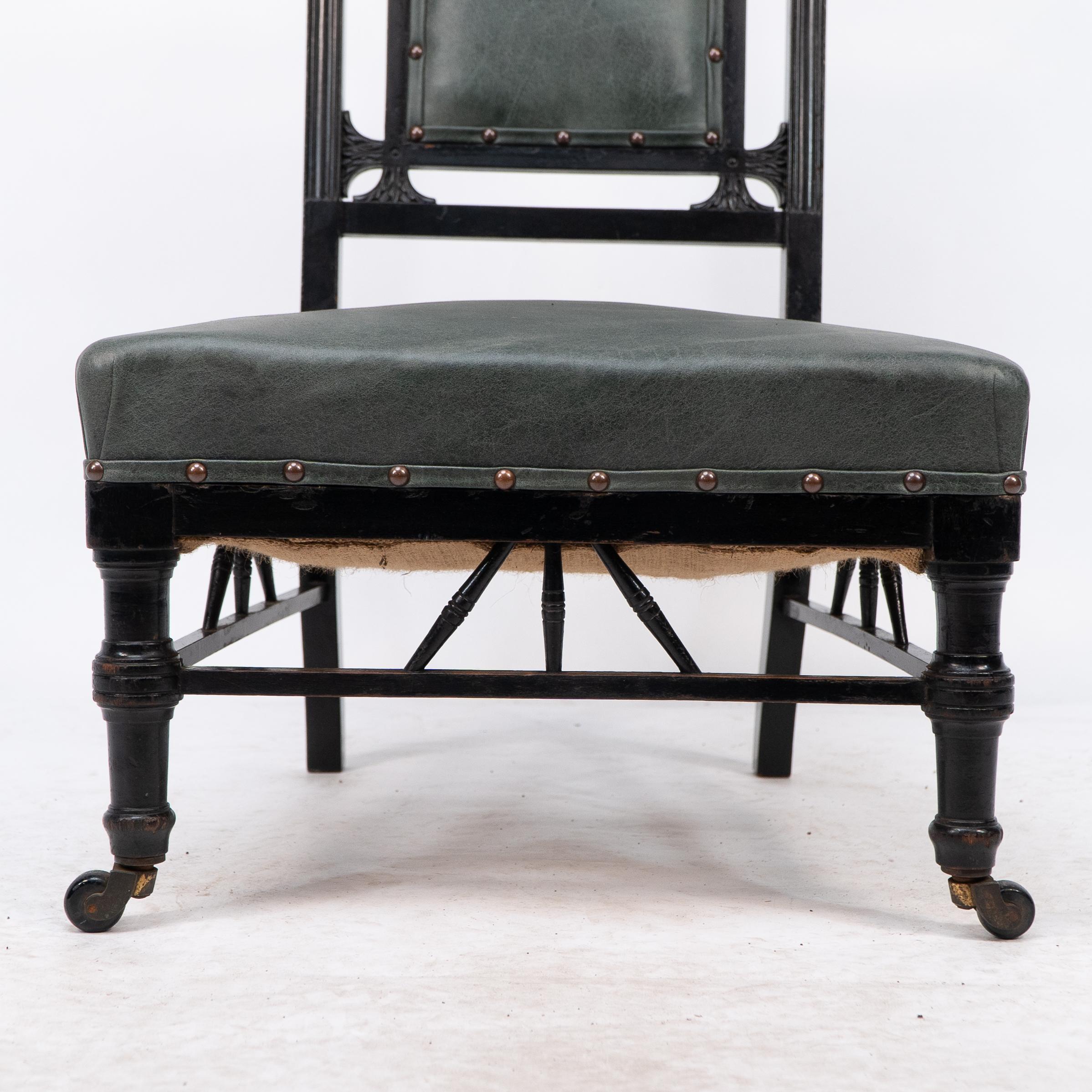 E W Godwin style of. An Anglo-Japanese nursing chair with thebes style turnings For Sale 4