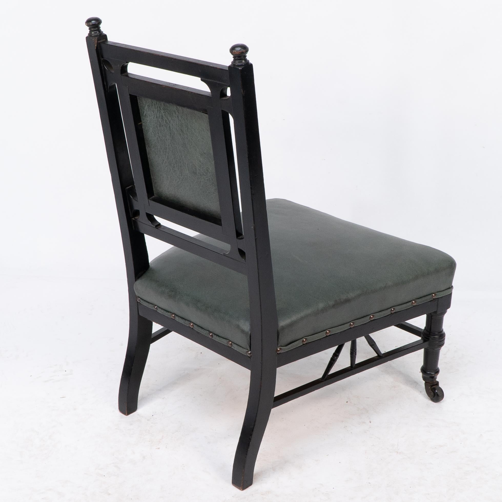 E W Godwin style of. An Anglo-Japanese nursing chair with thebes style turnings For Sale 8