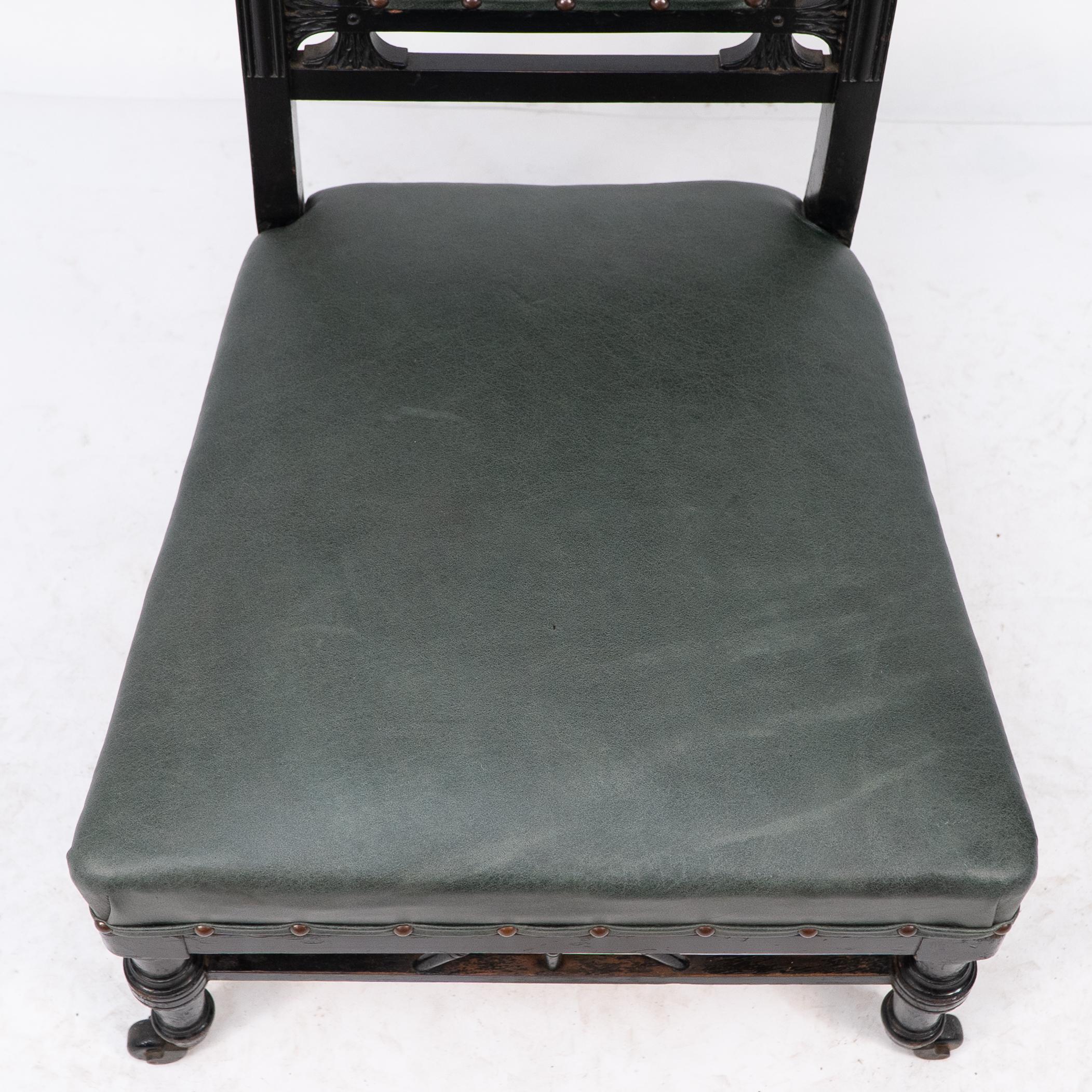 E W Godwin style of. An Anglo-Japanese nursing chair with thebes style turnings For Sale 2