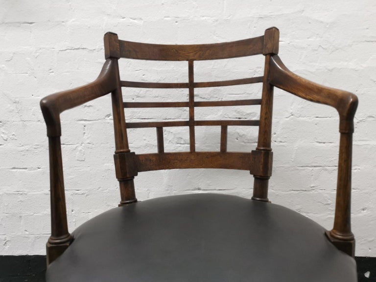 E W Godwin Style of Jacobean or Old English Aesthetic Movement Oak Armchair For Sale 3