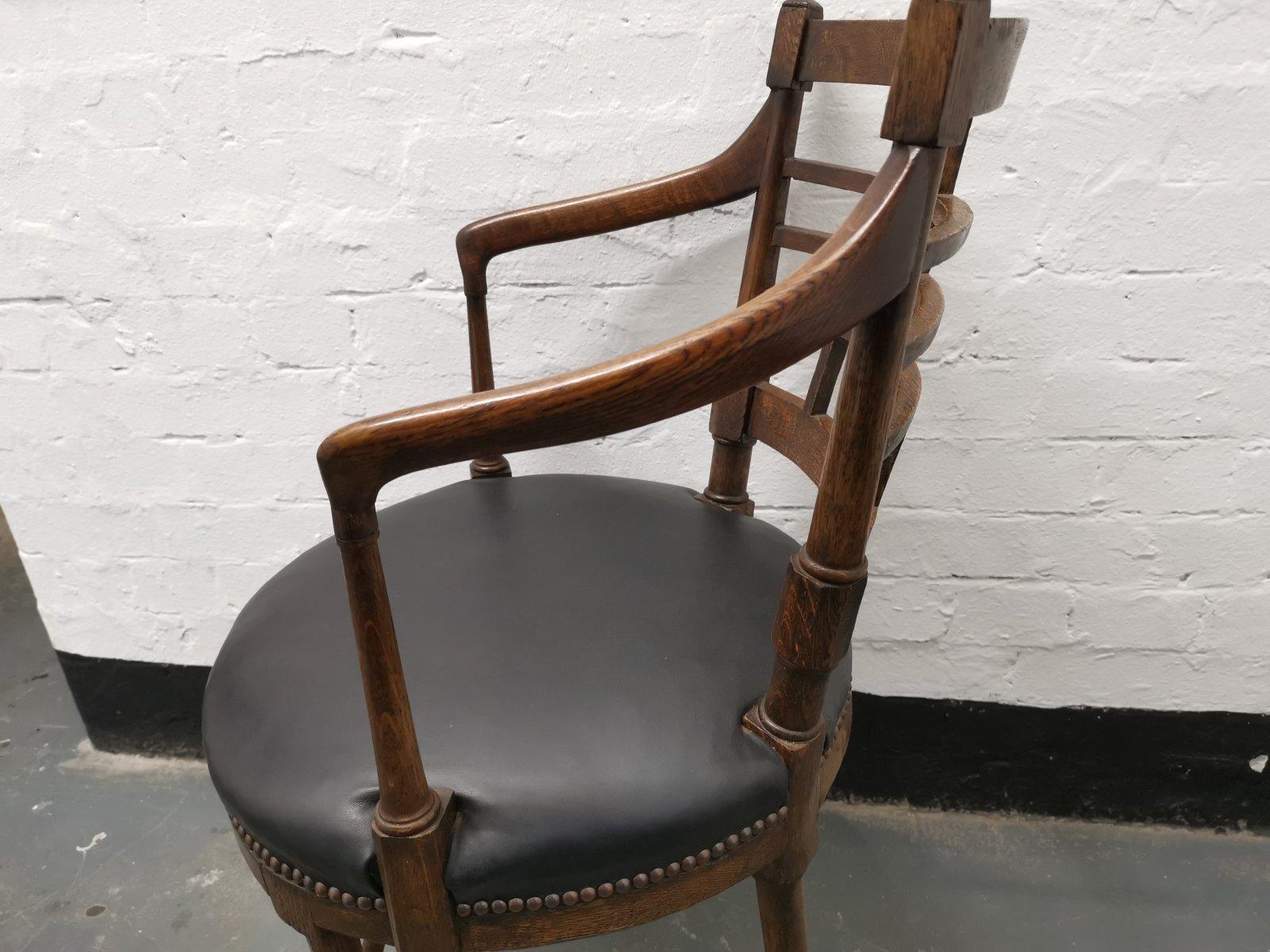 E W Godwin Style of Jacobean or Old English Aesthetic Movement Oak Armchair For Sale 2