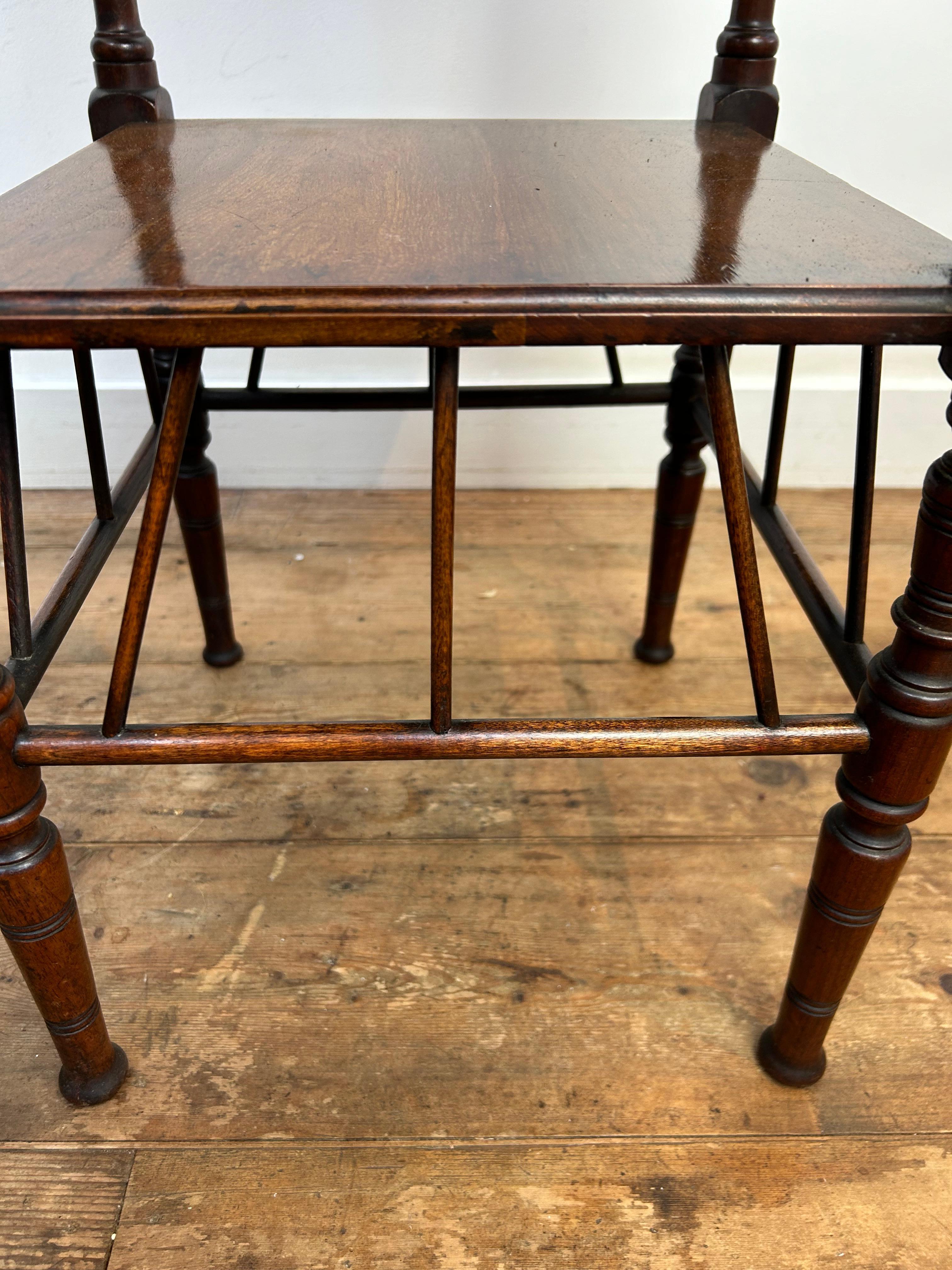 Antique English Walnut E W Godwin Style Side Table In Good Condition In Sherborne, GB