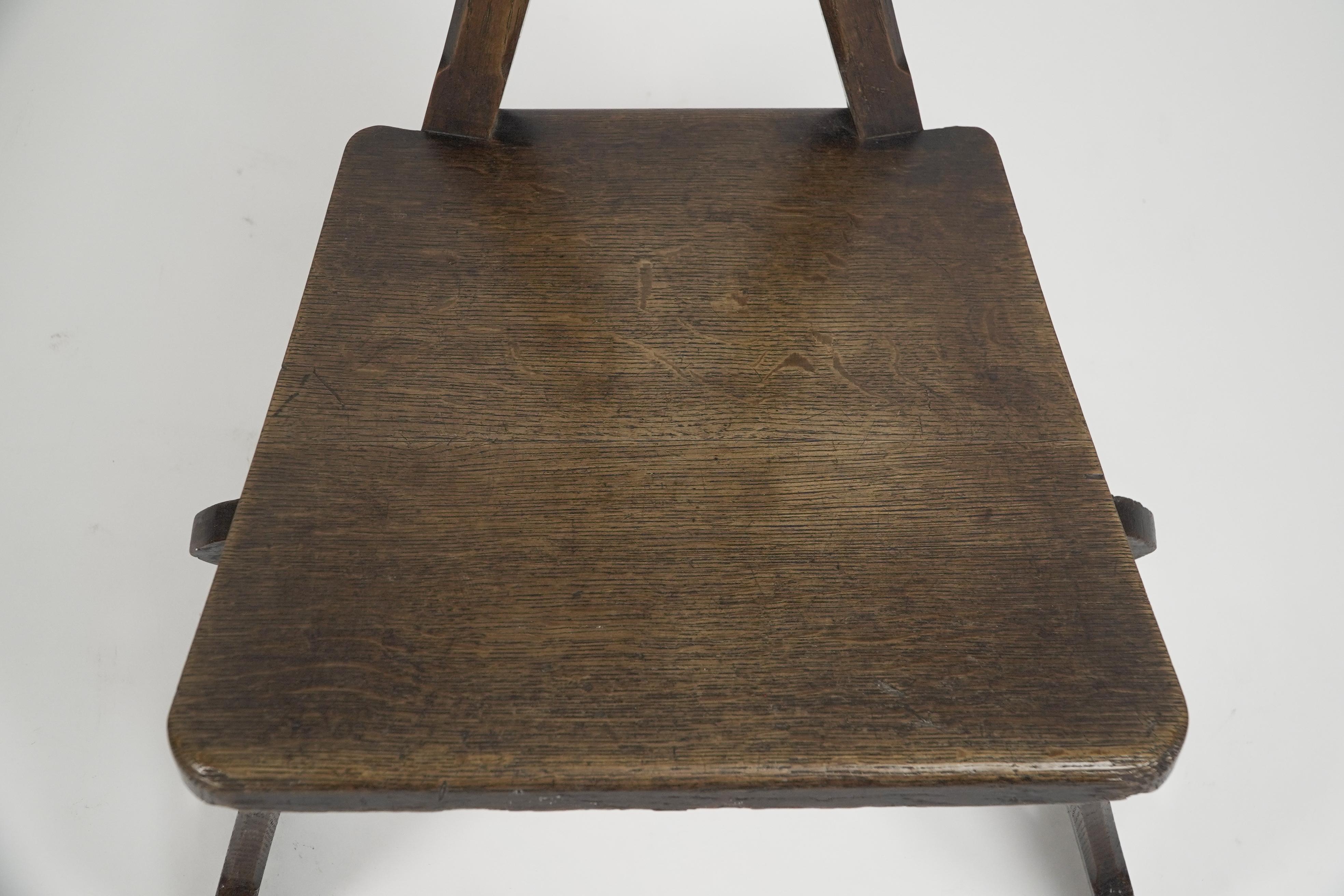 E W Pugin. Gothic Revival oak chair designed for the Granville Hotel in Ramsgate For Sale 7