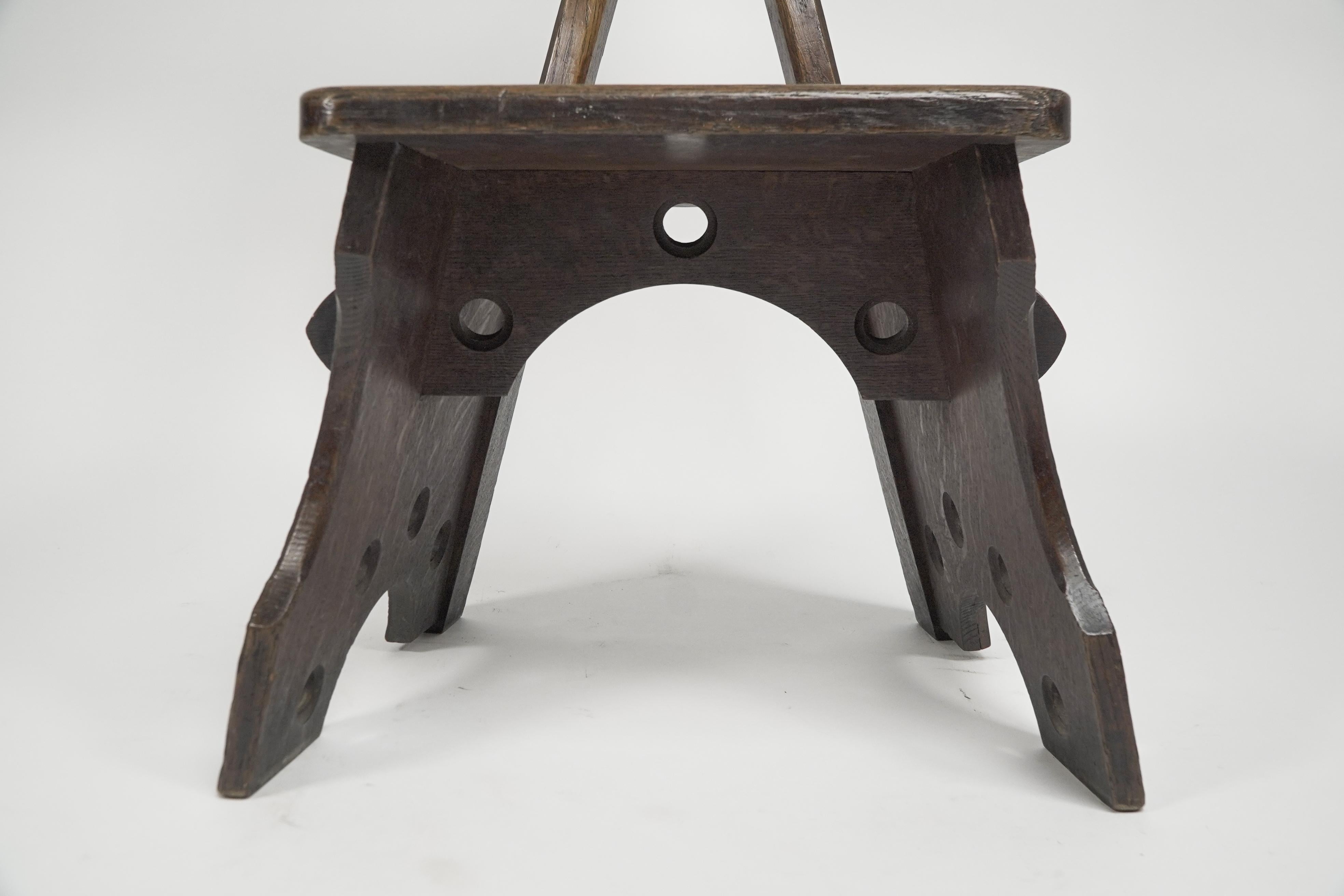 E W Pugin. Gothic Revival oak chair designed for the Granville Hotel in Ramsgate For Sale 8