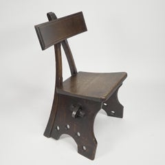 E W Pugin. Gothic Revival oak chair designed for the Granville Hotel in Ramsgate