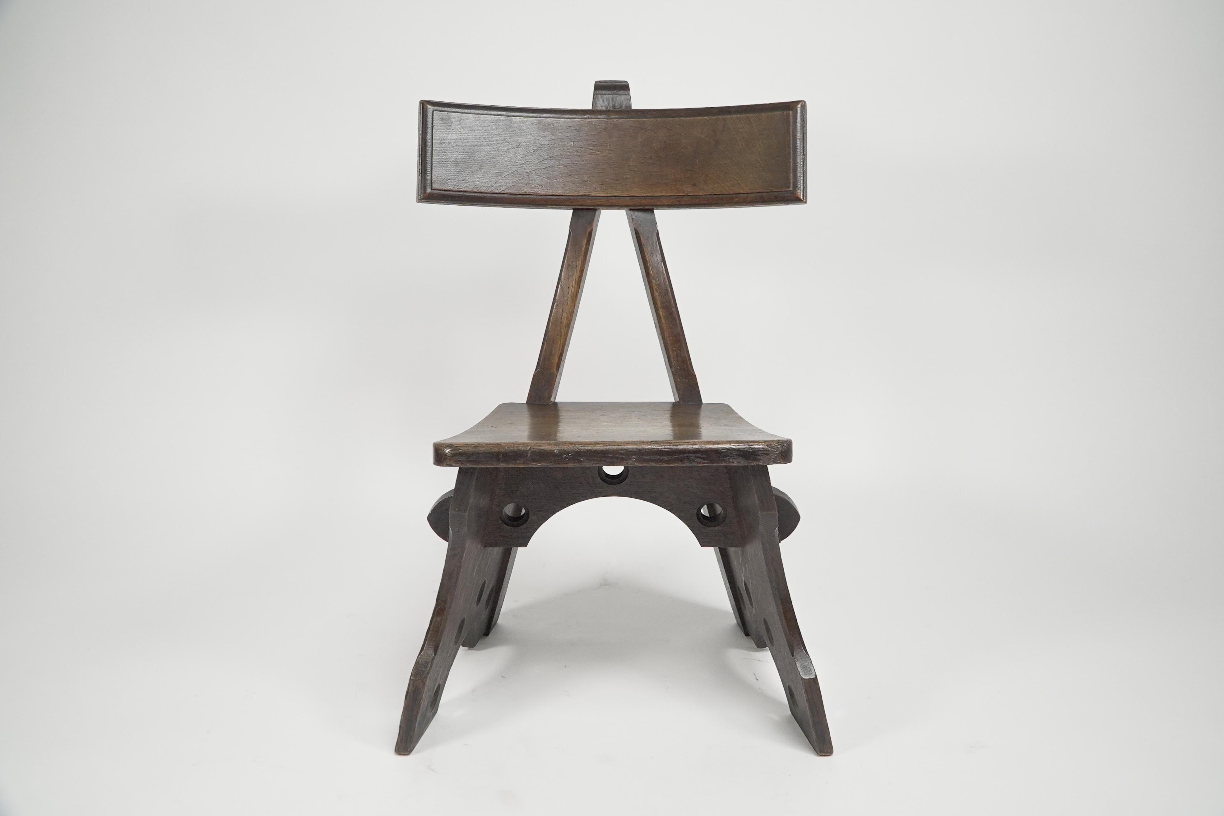 E W Pugin. Gothic Revival oak chair designed for the Granville Hotel in Ramsgate For Sale 1