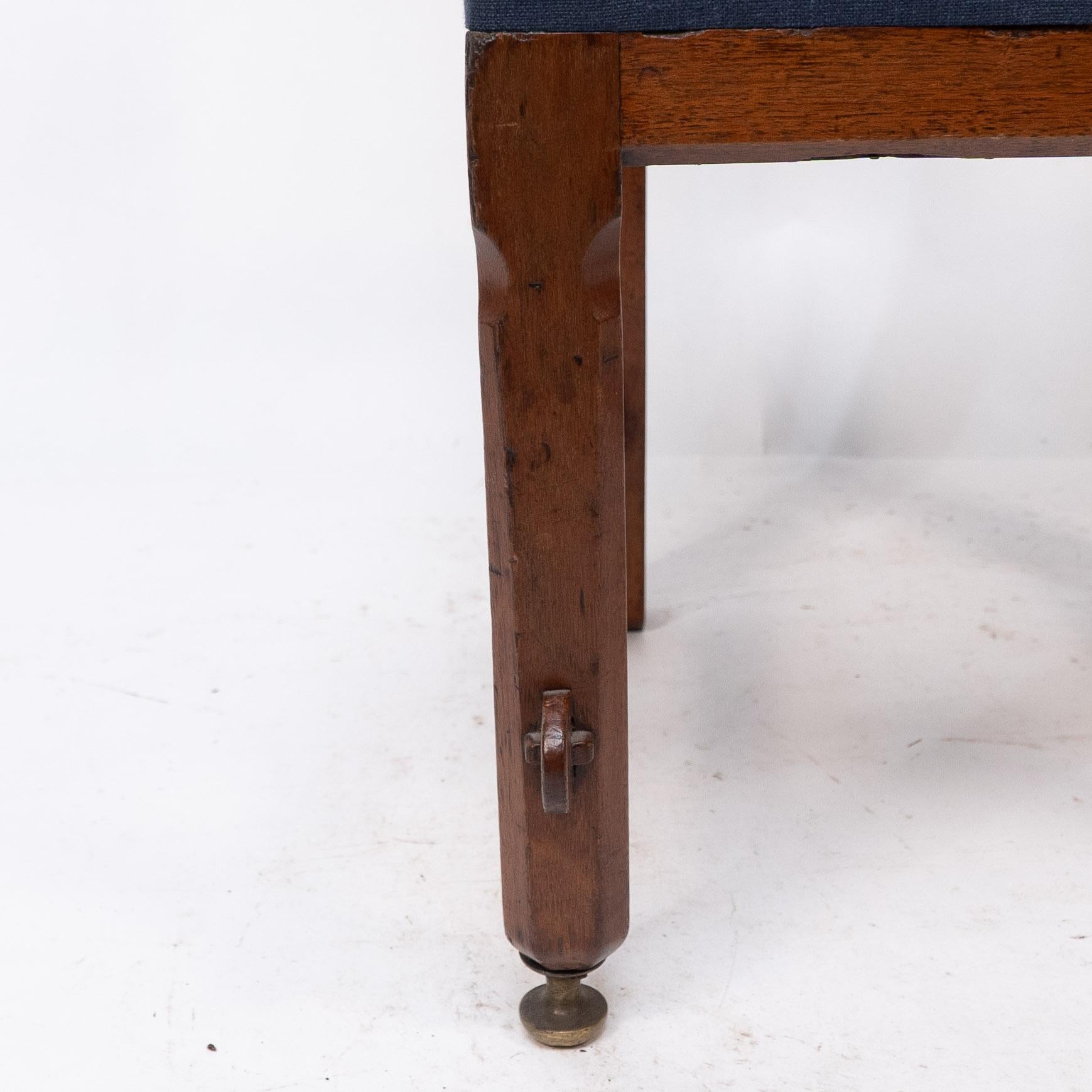 E W Pugin. A walnut side chair with curvaceous back rest with oak pegs For Sale 5