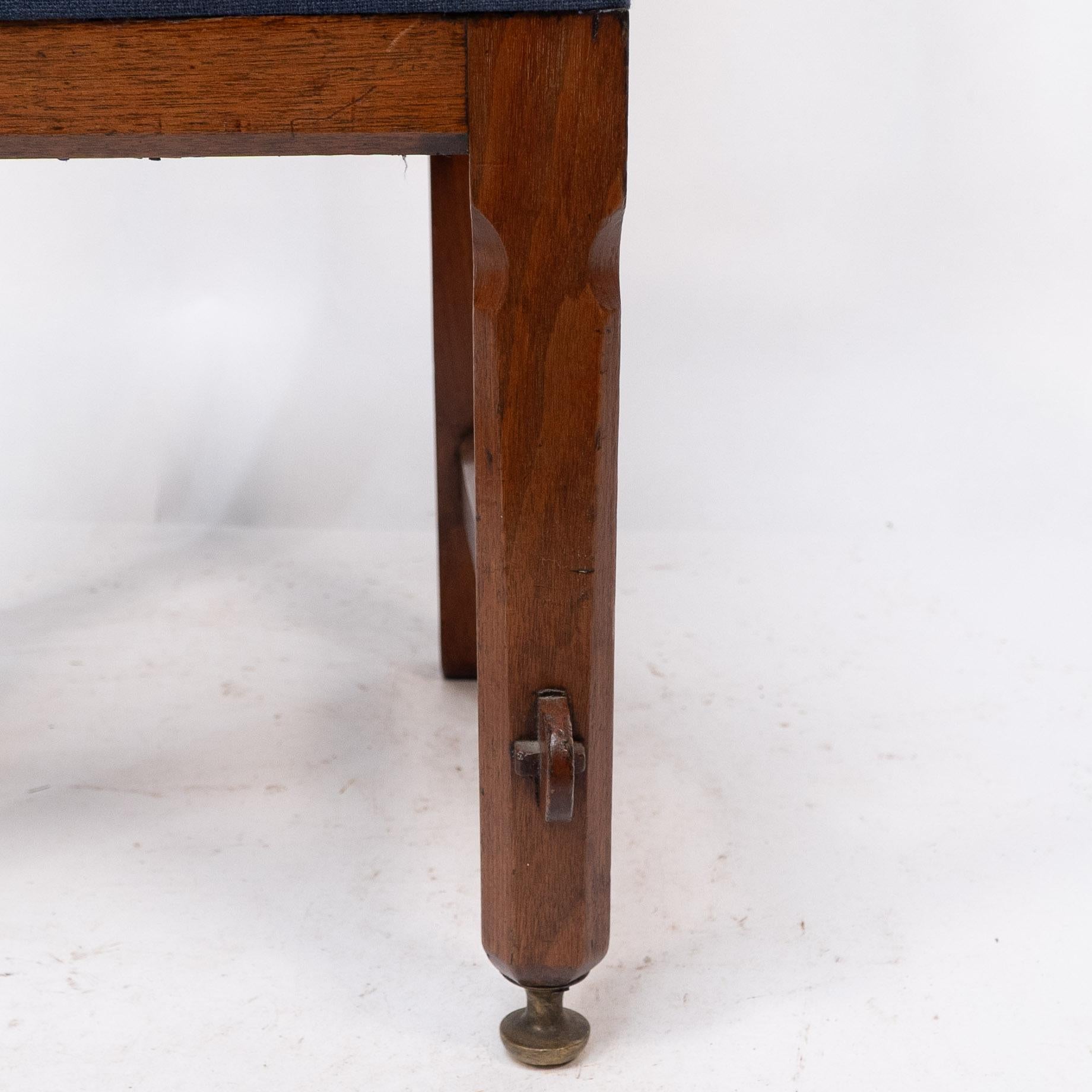 E W Pugin. A walnut side chair with curvaceous back rest with oak pegs For Sale 6