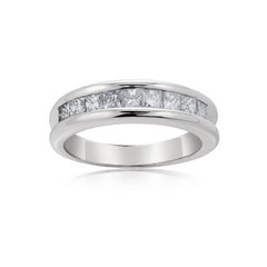 E Wolfe and Company Handmade 18ct White Gold Channel-Set Diamond Band Ring