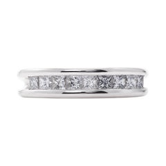 E Wolfe and Company Handmade 18ct White Gold Channel-Set Diamond Band Ring