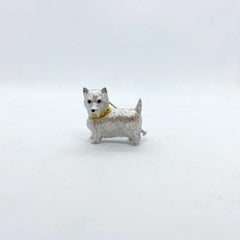 E. Wolfe & Co. 18 Karat White Gold "Westie" Dog Brooch