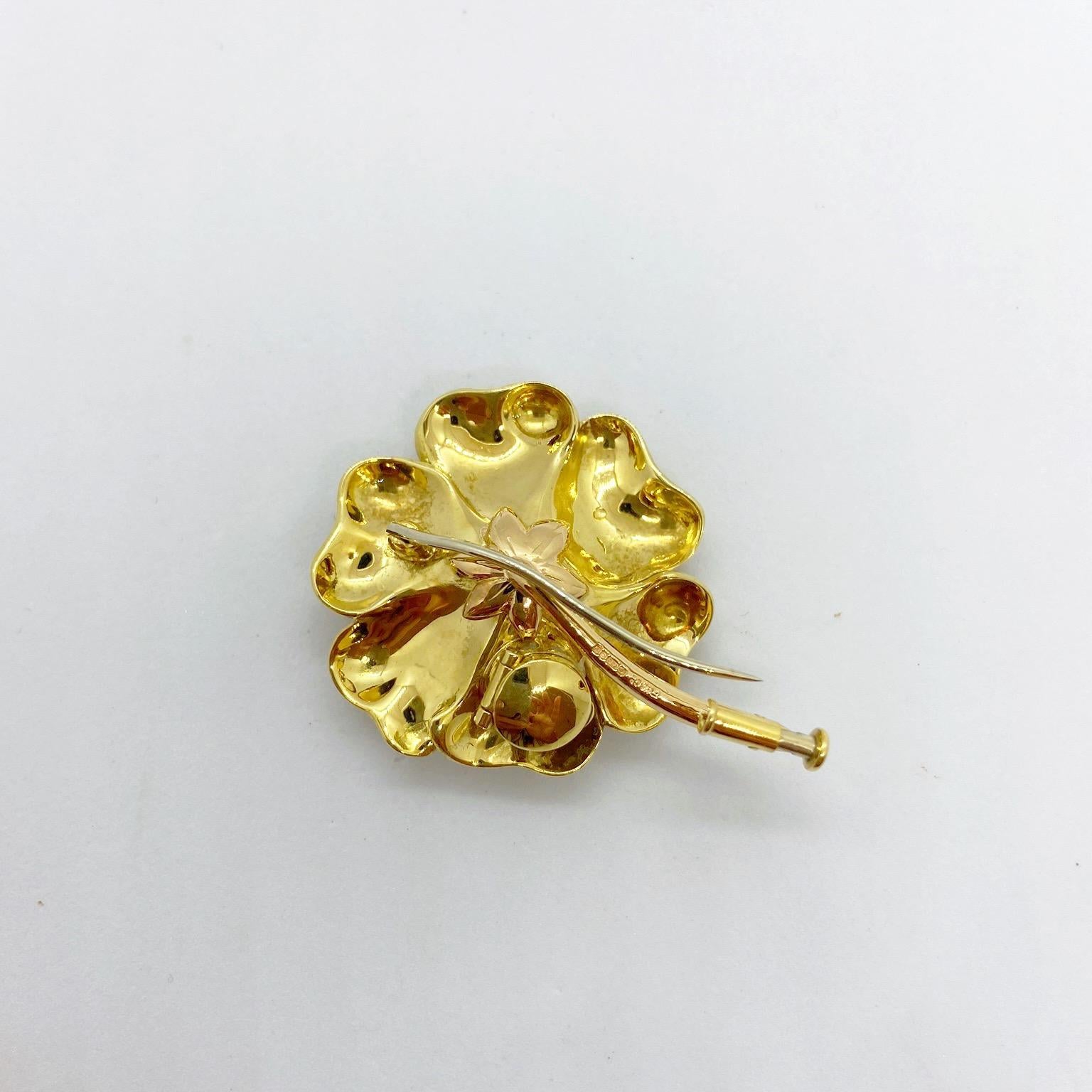 rose gold flower brooch