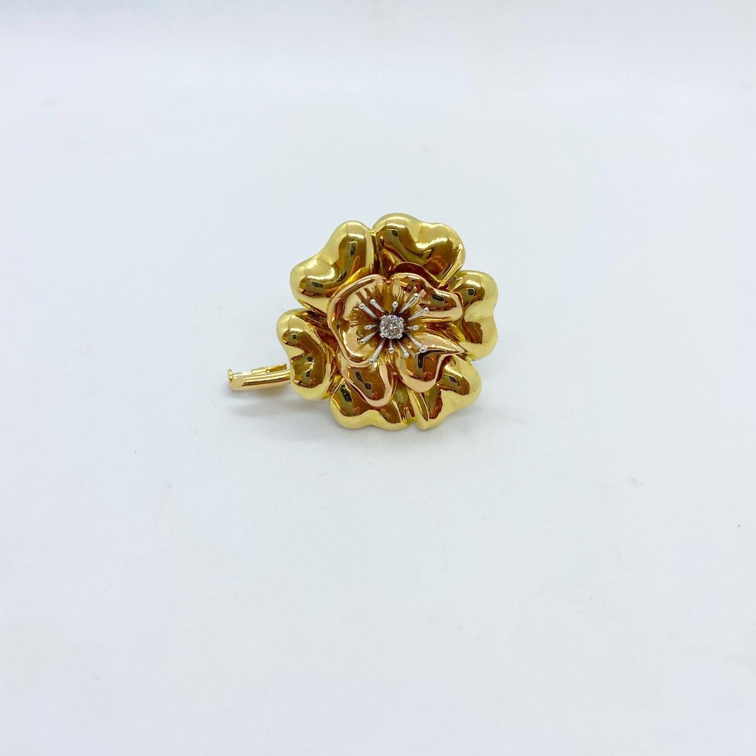 yellow rose brooch